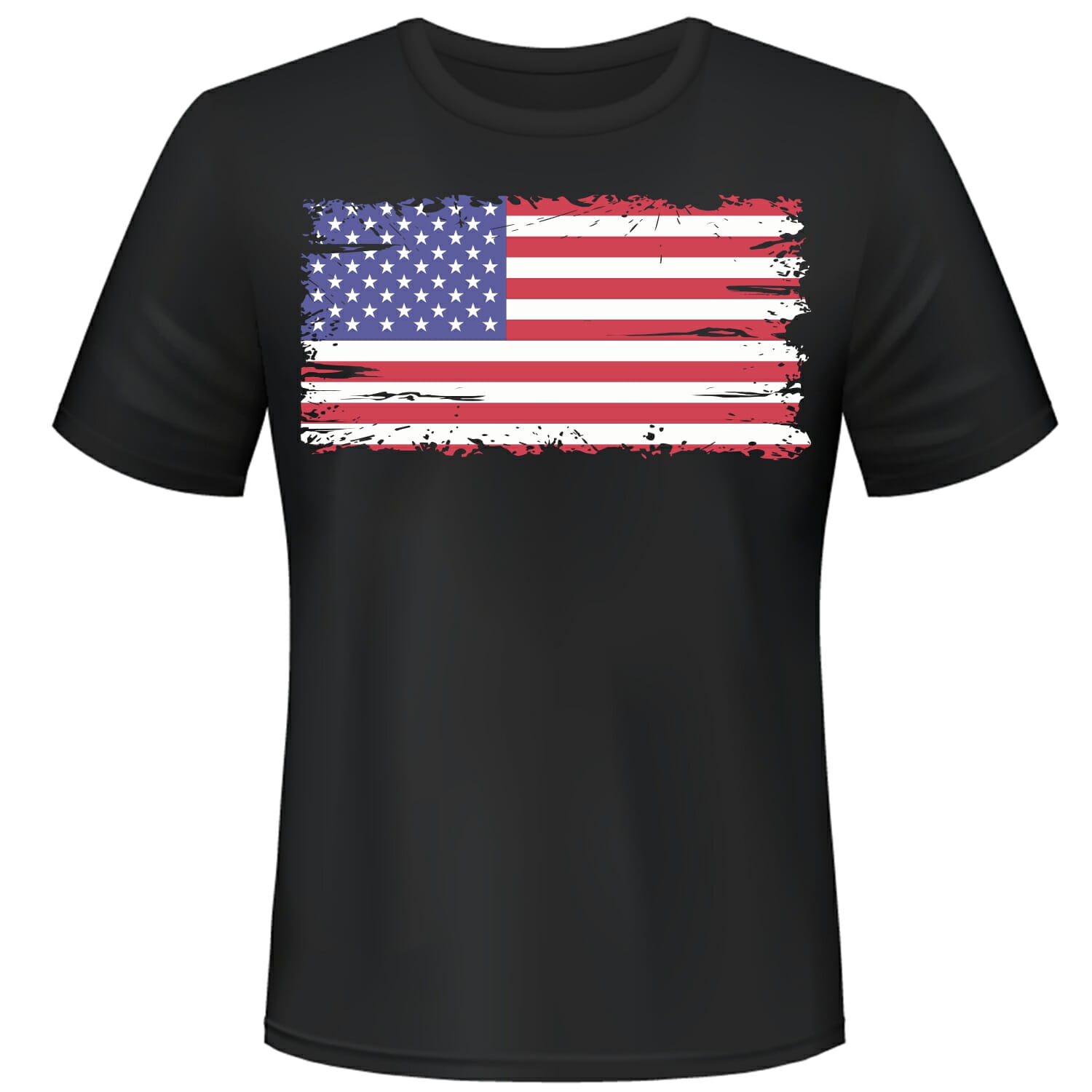 American flag with grunge effect tshirt design