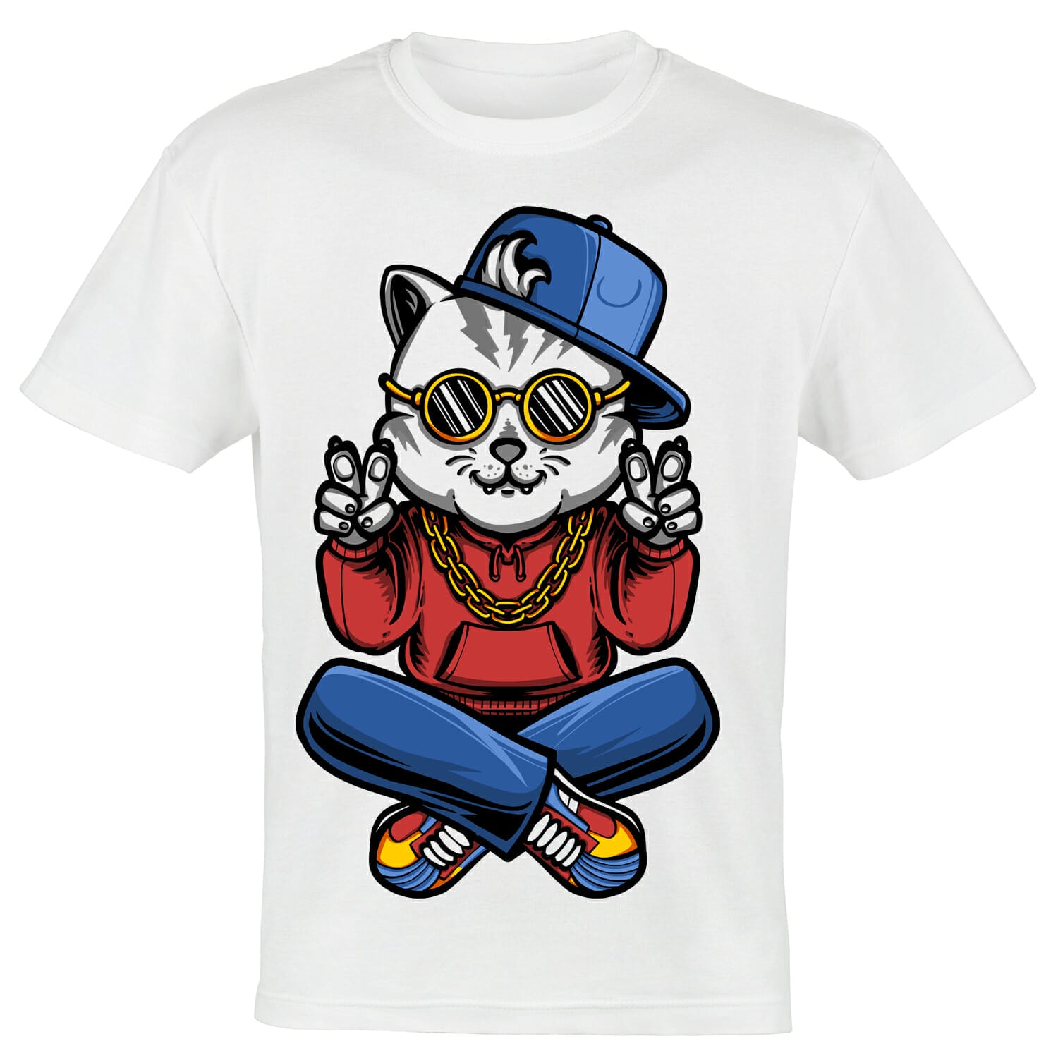Rockstar cat tshirt design