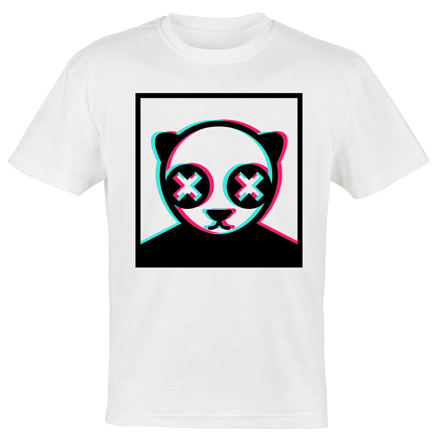 Panda with anaglyphic t shirt design