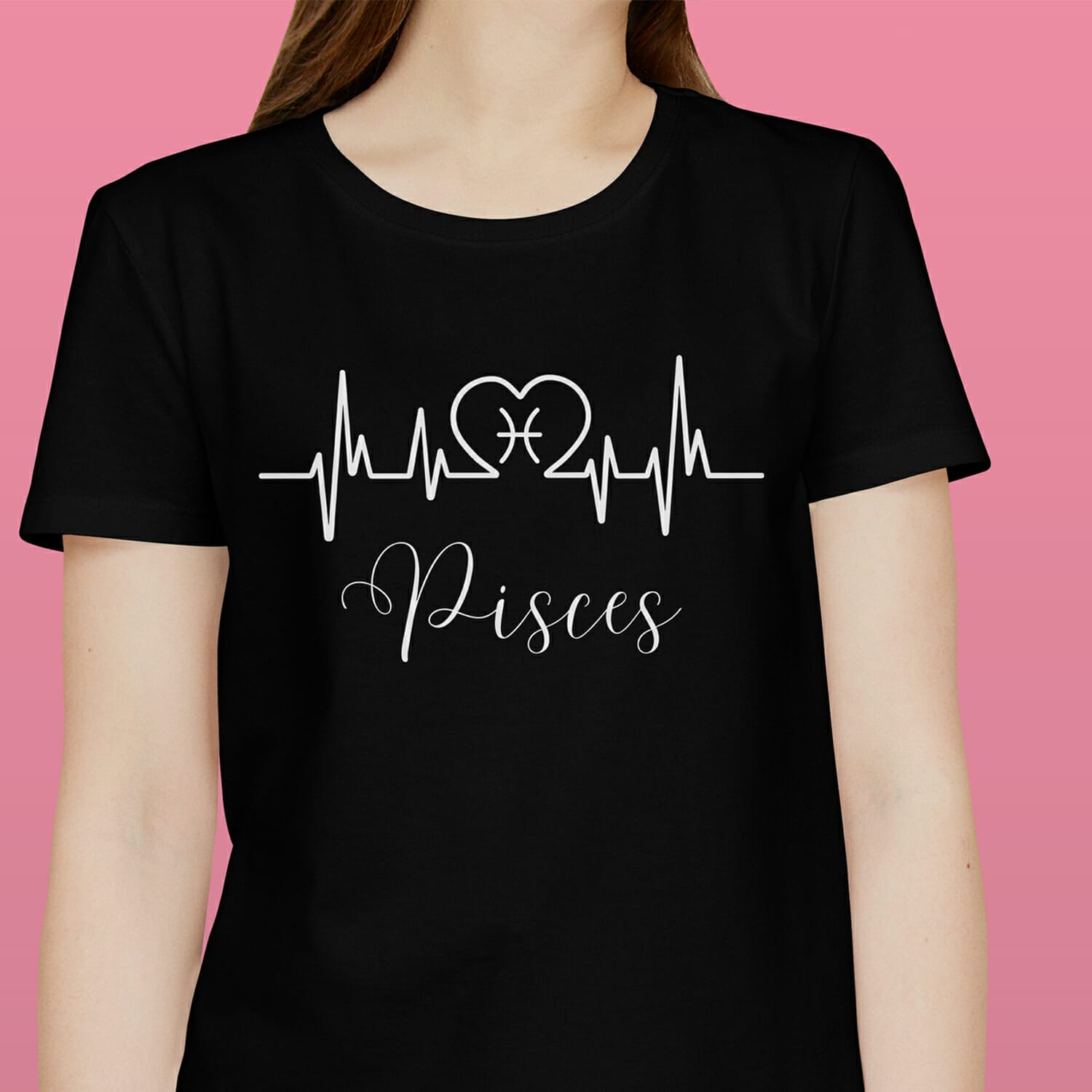 Pisces Zodiac T-Shirt Design For Women - Free PNG