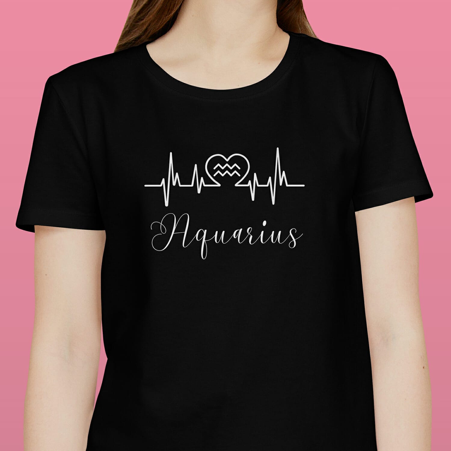 Aquarius Zodiac T-Shirt Design For Women