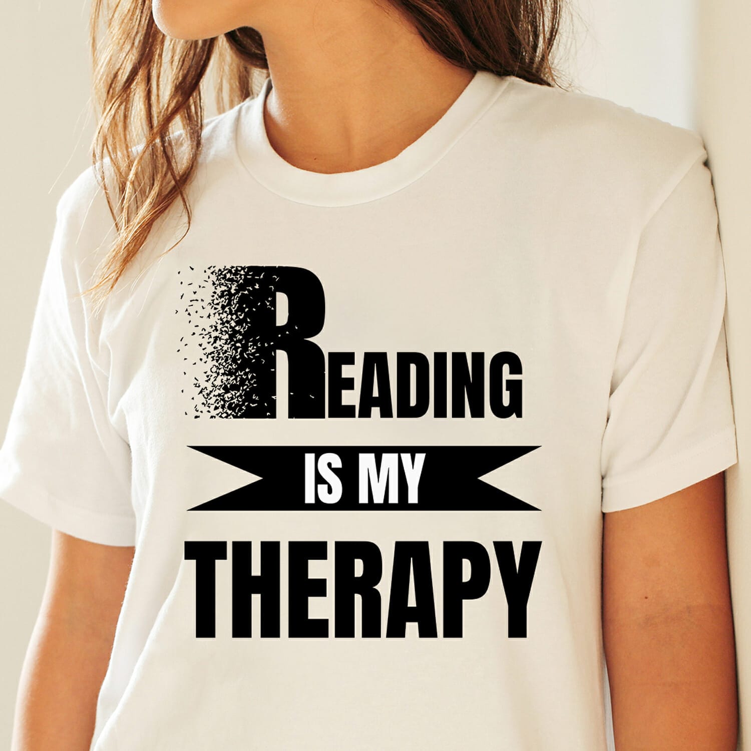 Reading is my Therapy Simple T-shirt design