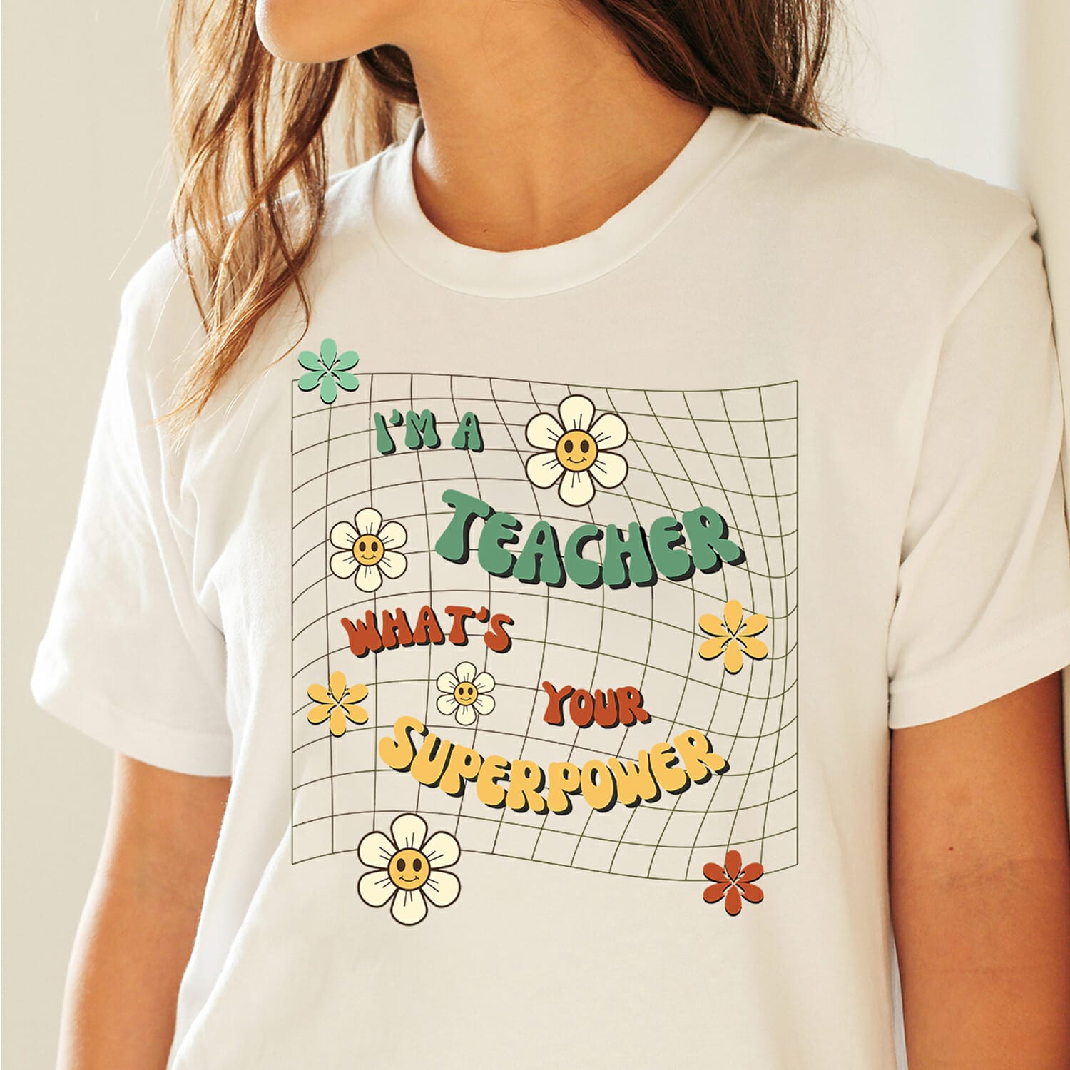 I am a Teacher what is your superpower - Groovy T-shirt Design