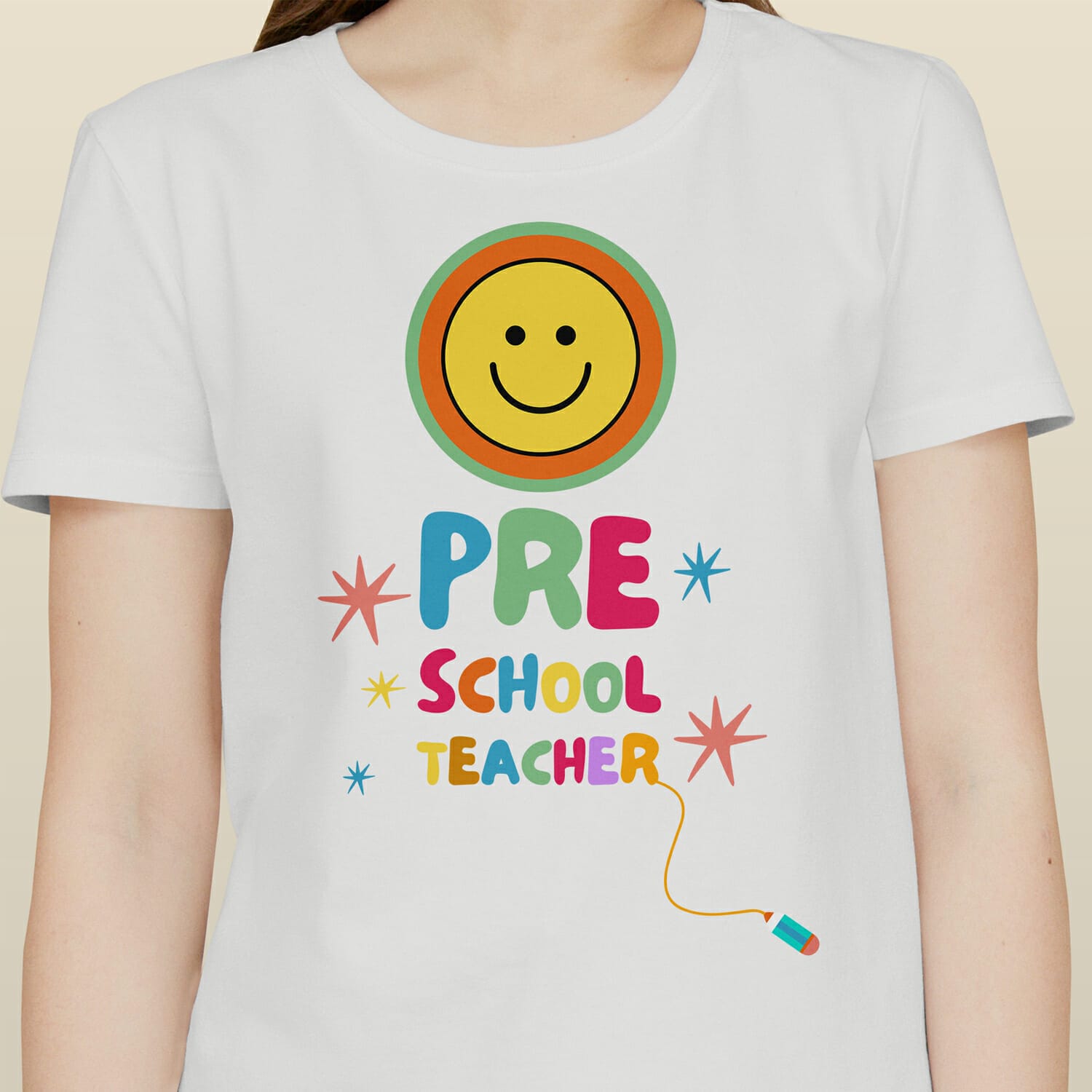 Pre-School T-Shirt Design For Teacher