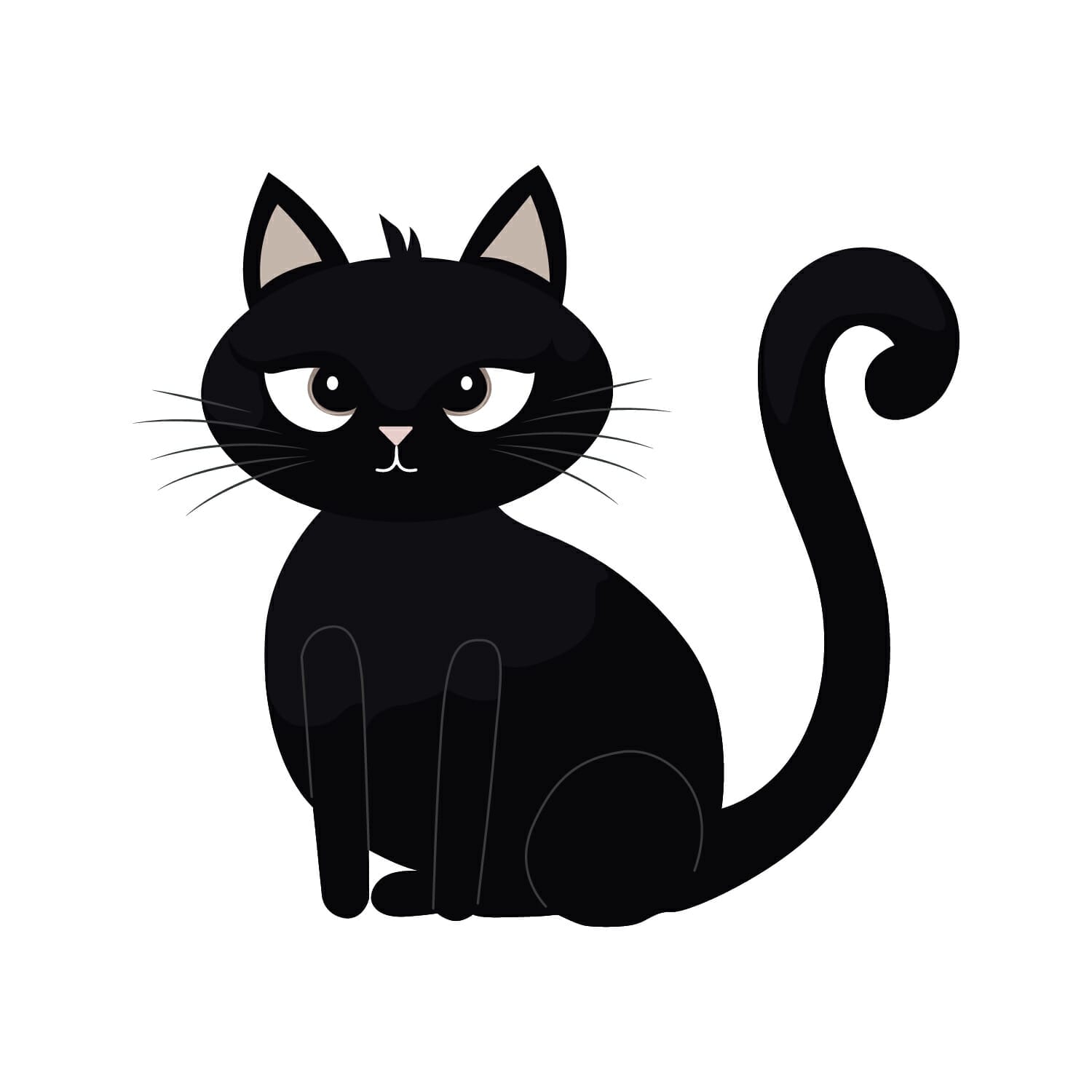 Angry black cat vector design cartoon character
