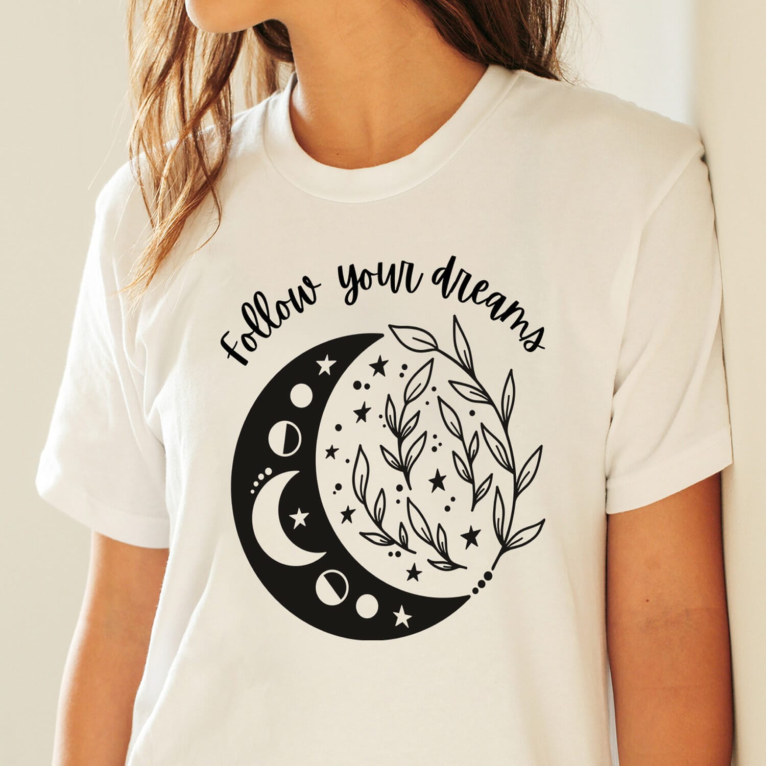 Boho Inspirational Follow your Dreams T-shirt design for women