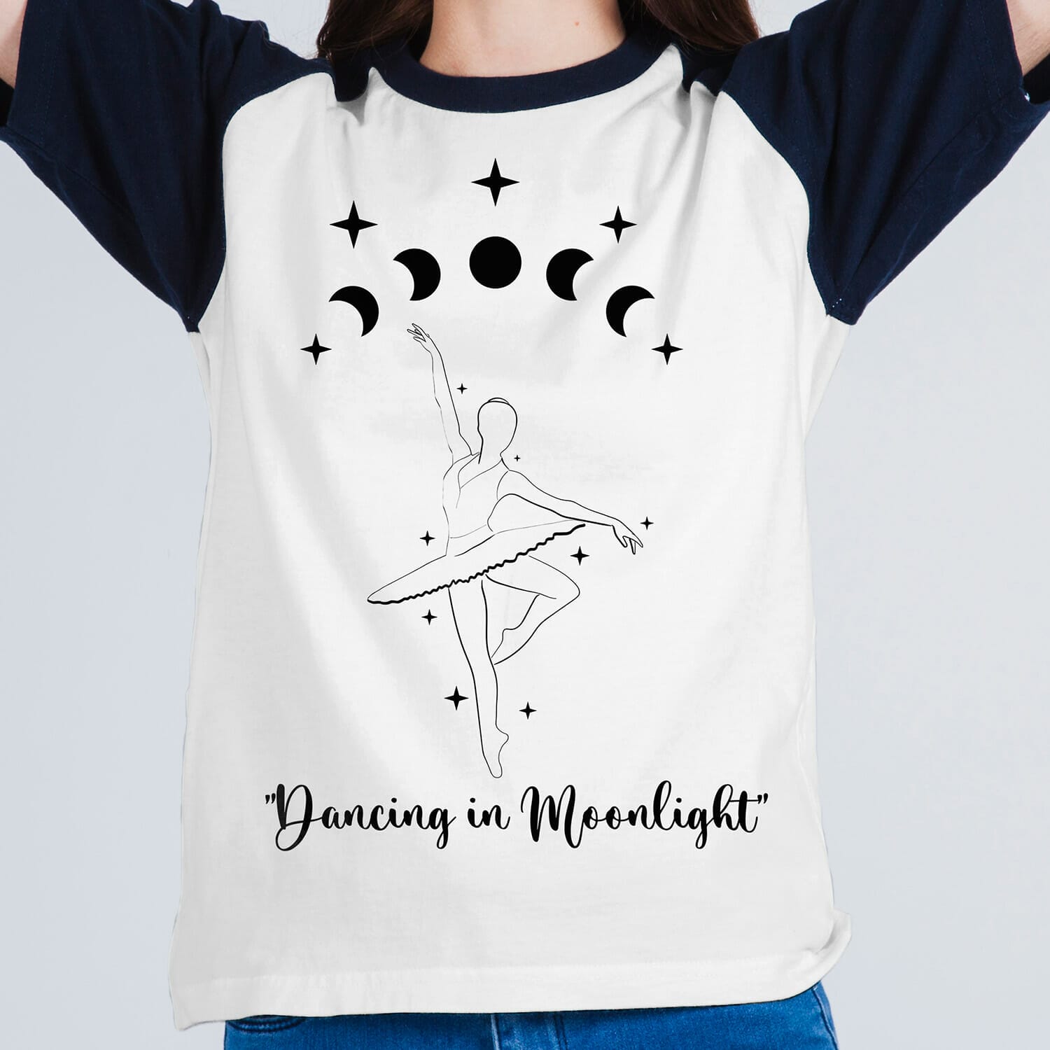 Boho Style Dancing In Moonlight Tshirt Design