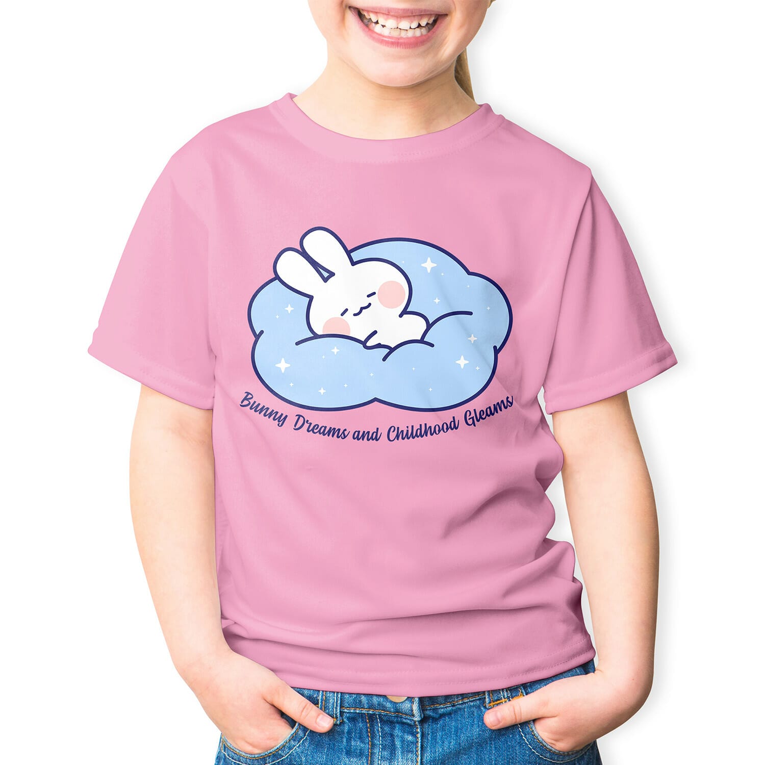 Bunny Dreams and Childhood Gleams kids Tshirt design