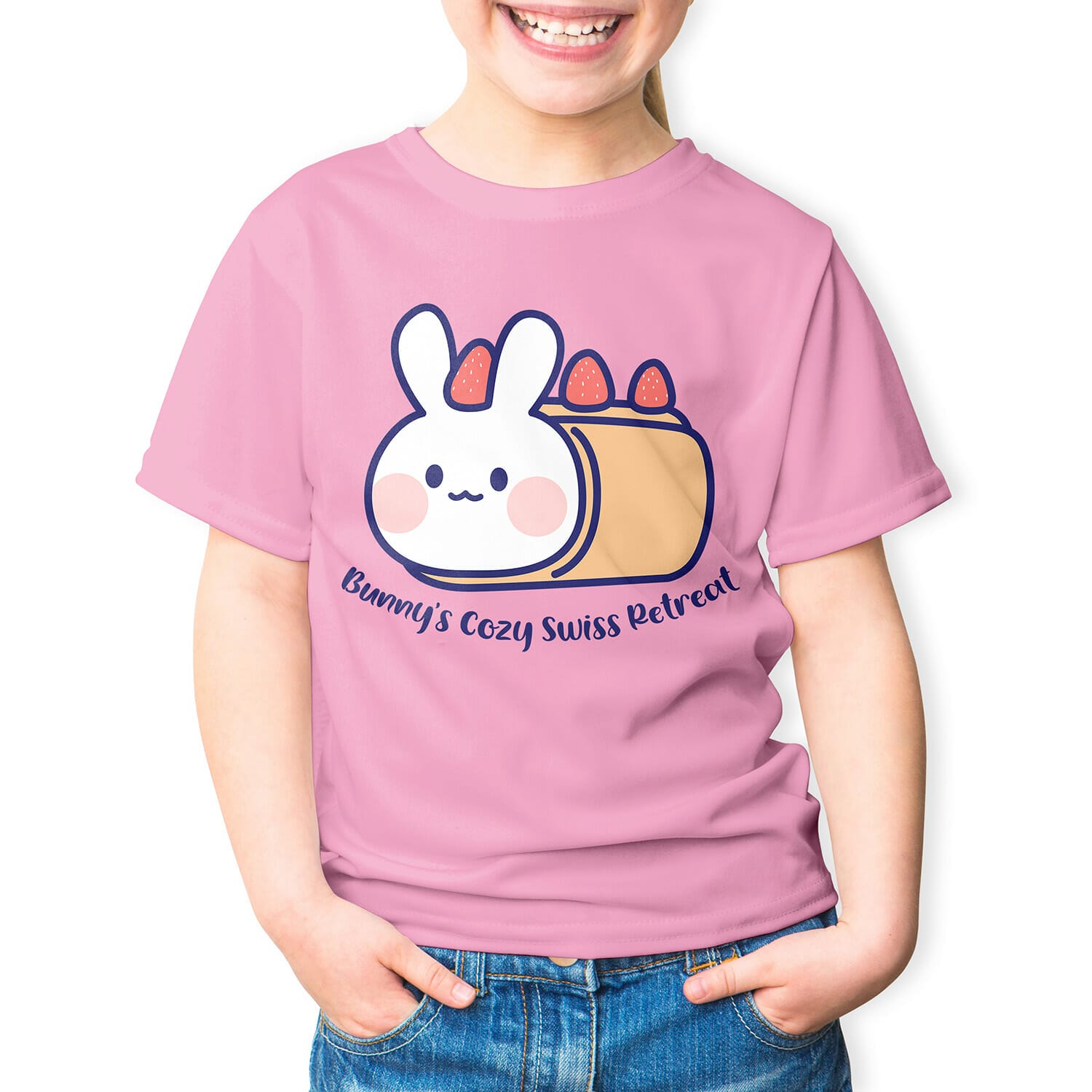 Bunnys Cozy Swiss Retreat Kids Tshirt Design