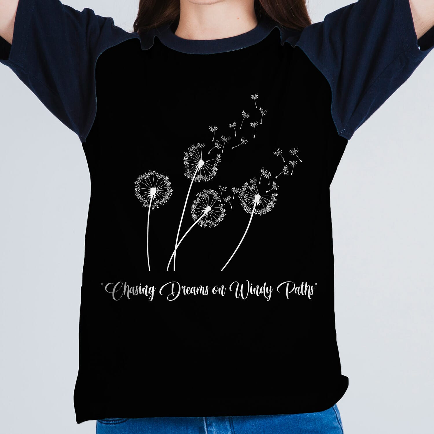 Chasing Dreams on Windy Paths Dandelions Tshirt design