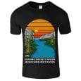 Chasing Sunsets Where Mountains Meet Rivers T-Shirt Design