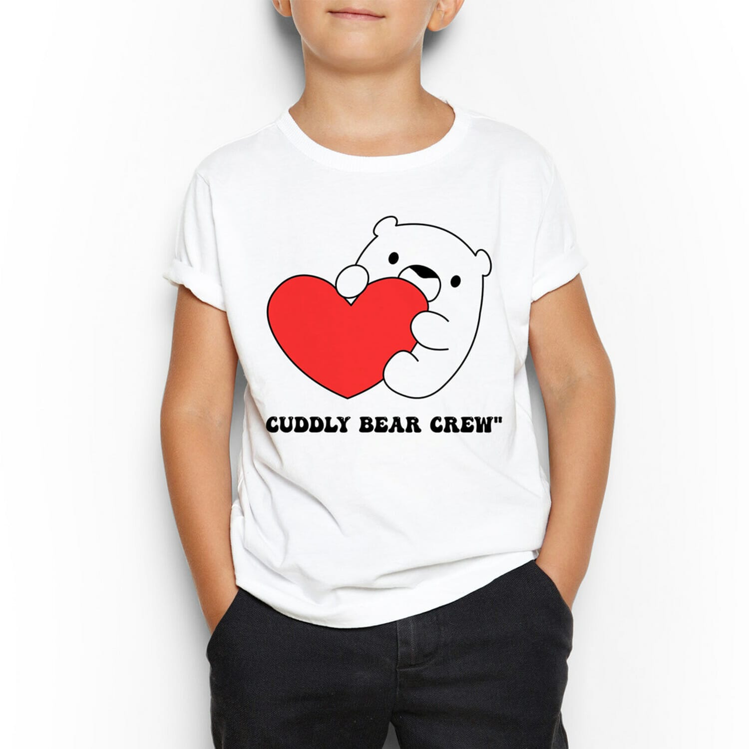 Cuddly Bear Crew Tshirt Design For Kids