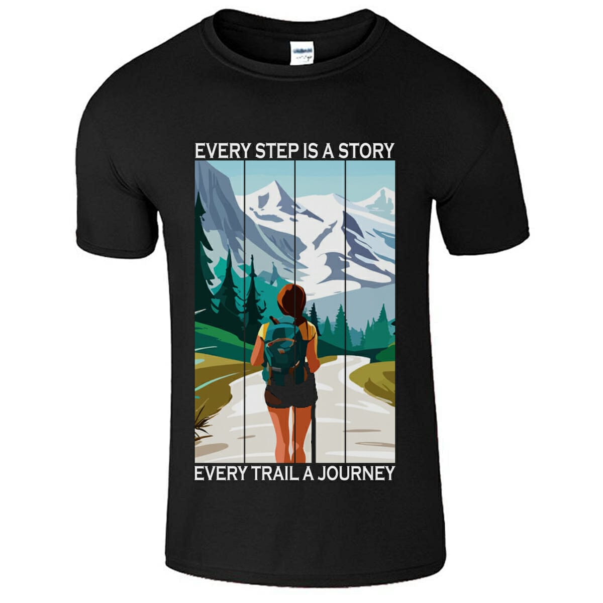 Every Step Is A Story Every Trail A Journey - Free T-Shirt Design For Hiking