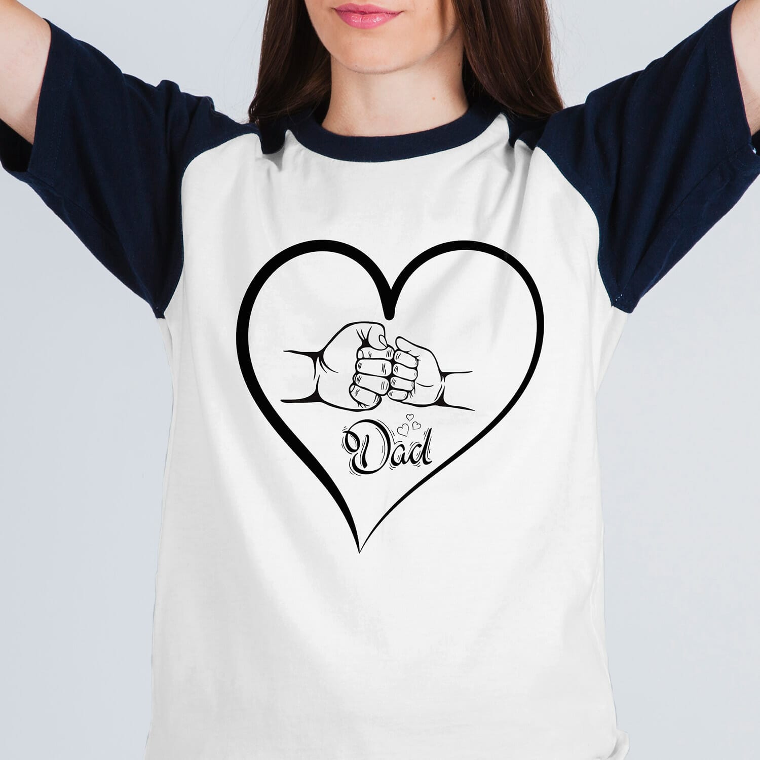 Dad love Heart Shaped t-shirt design