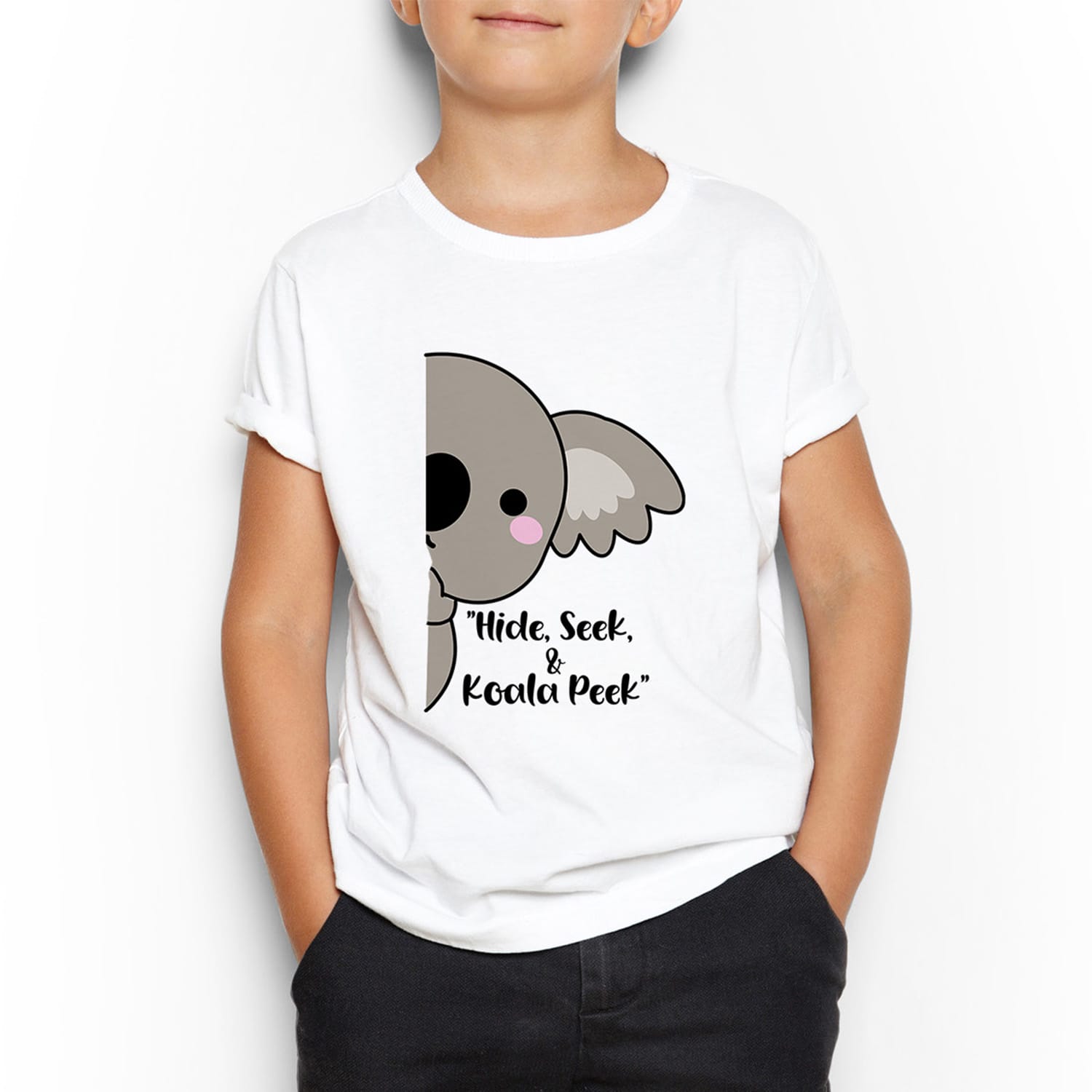 Adorable Hide, Seek & Koala Peek T shirt Design for Kids
