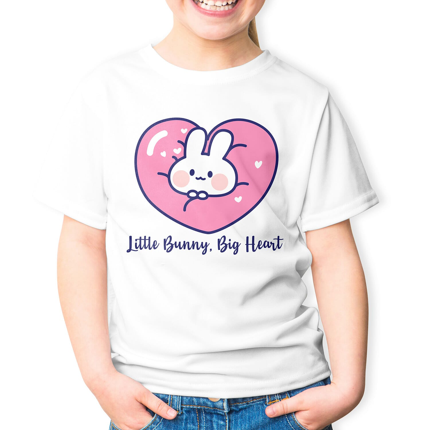 Little Bunny, Big Heart Kids Tshirt Design