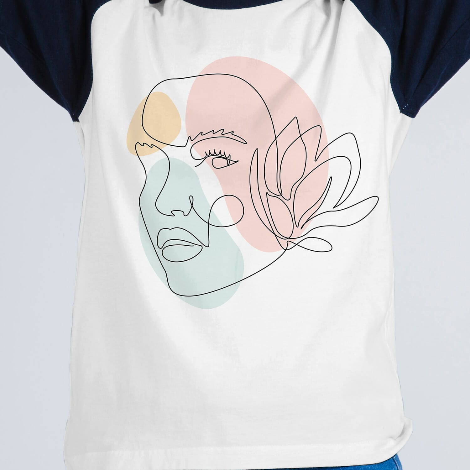 Woman Face With Floral Art tshirt design