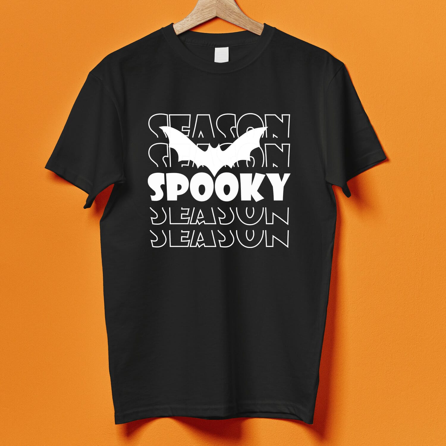 Spooky Season Bat Typography Halloween T-shirt Design
