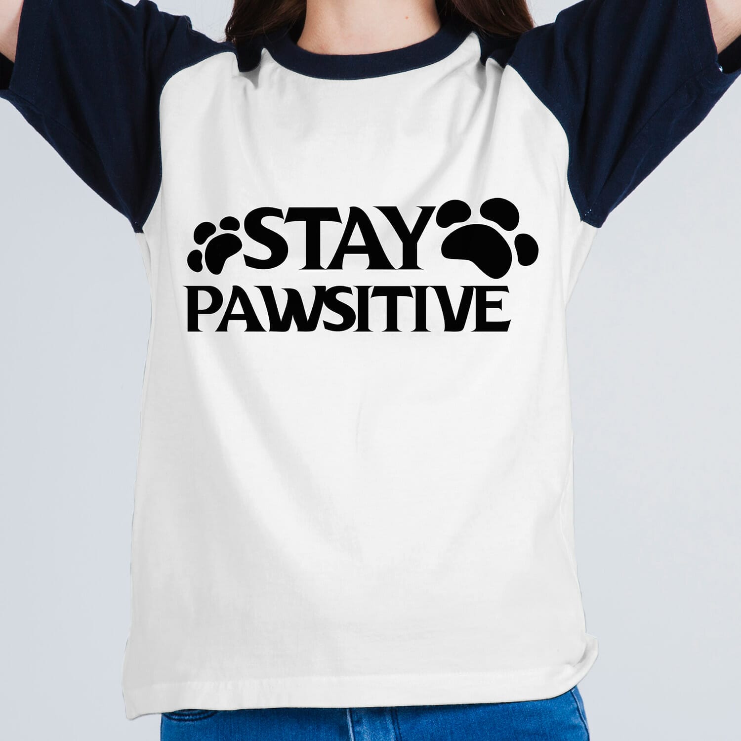 Stay pawsitive Tshirt design For Cat Lovers