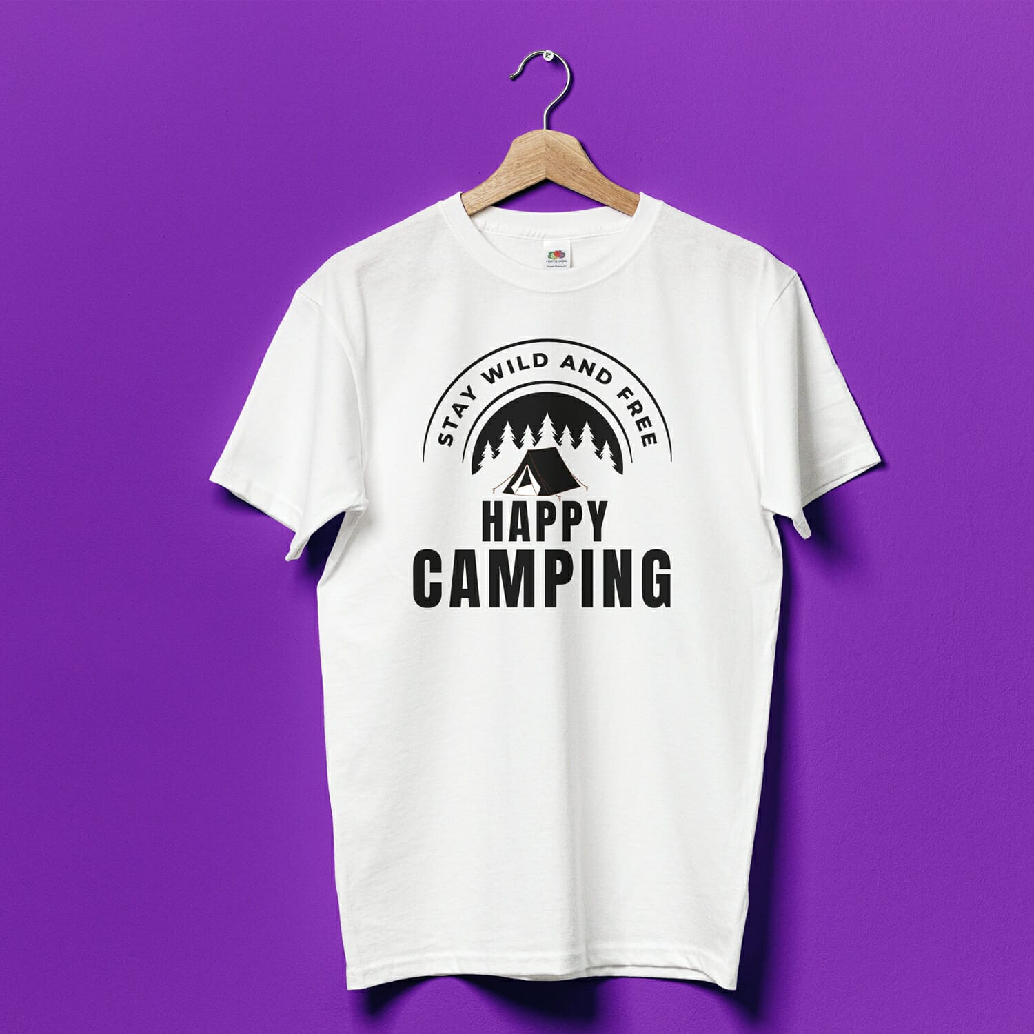 Stay wild and free Happy Camping t-shirt design