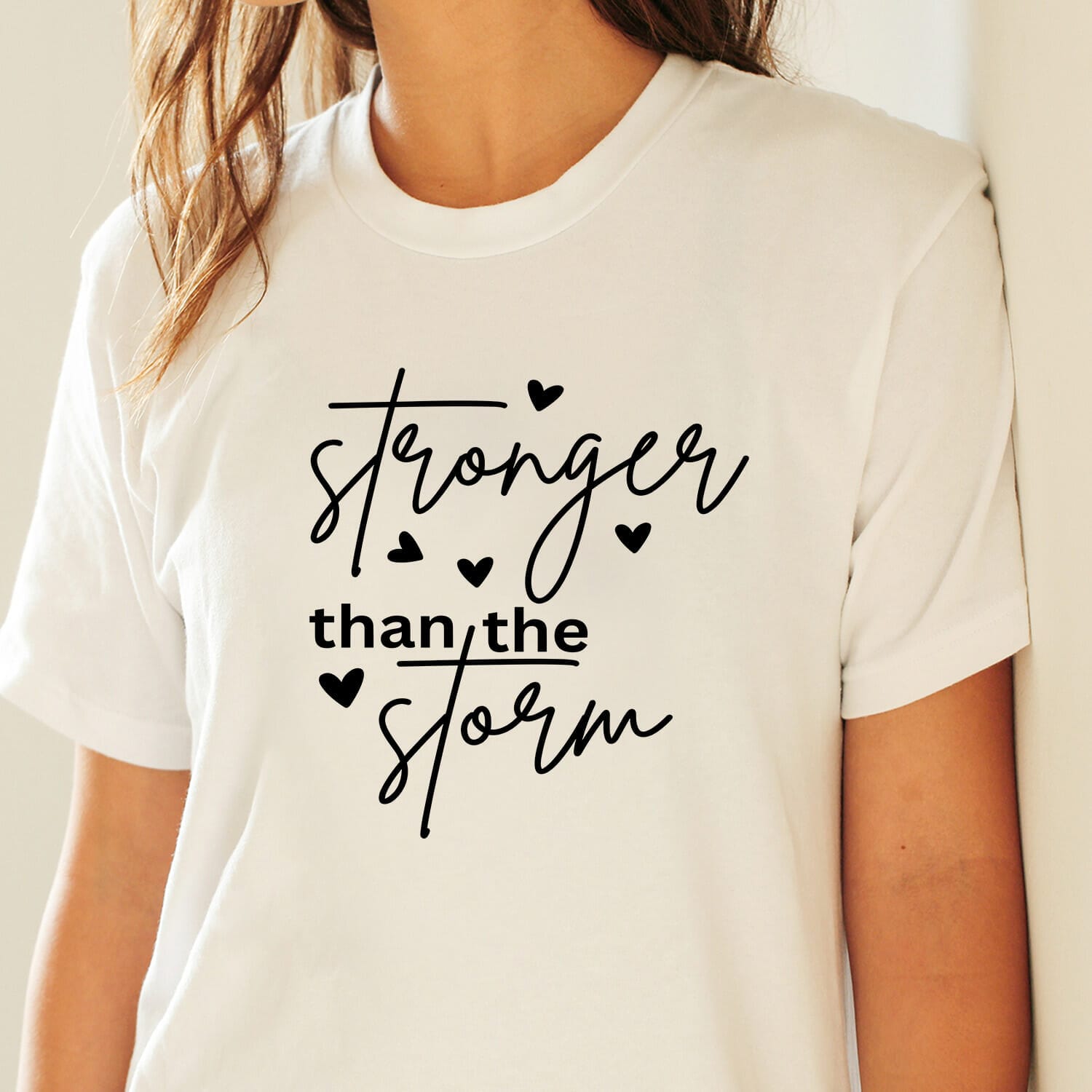 Stronger than the storm Motivational T-shirt Design