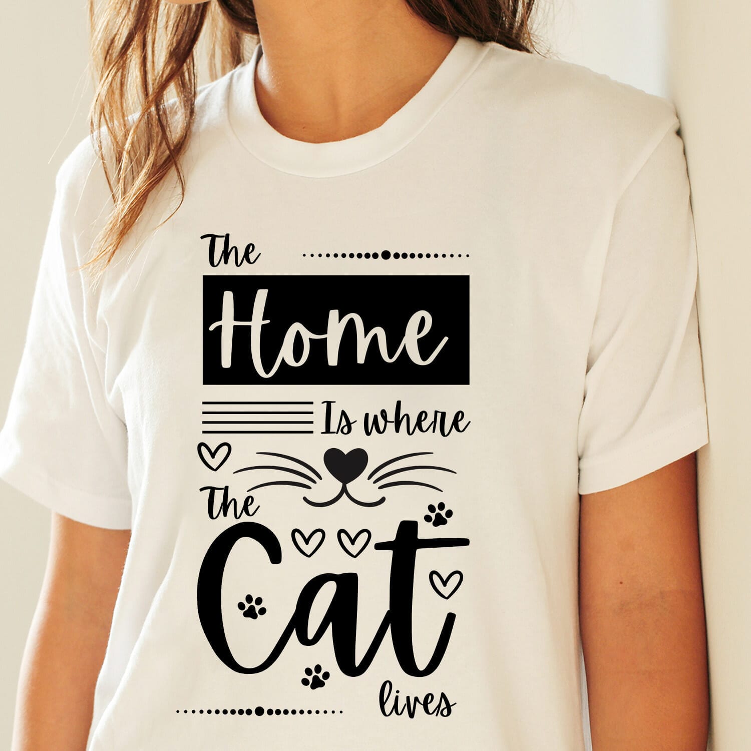 The Home is where the cat lives T-shirt design