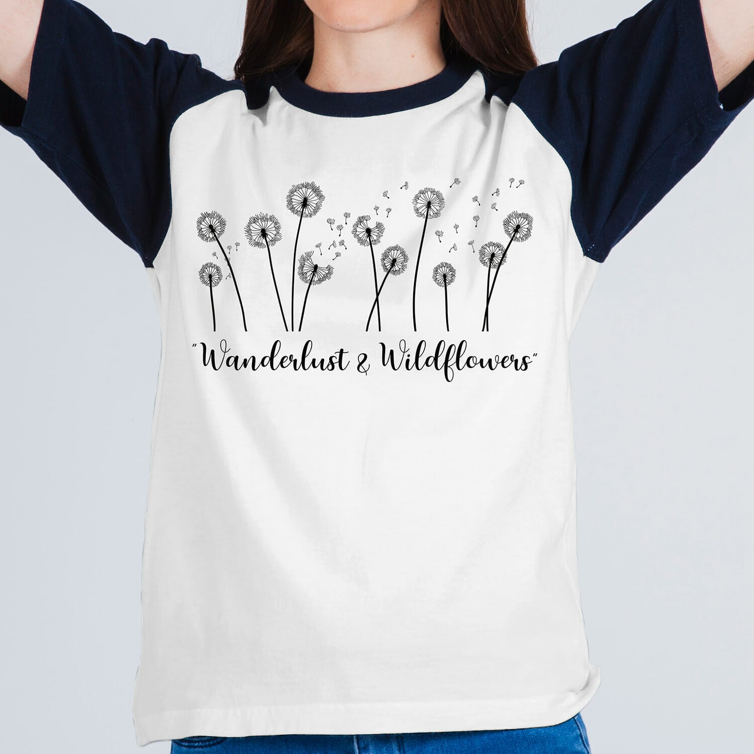 Wonder lust and wind flowers T-shirt design