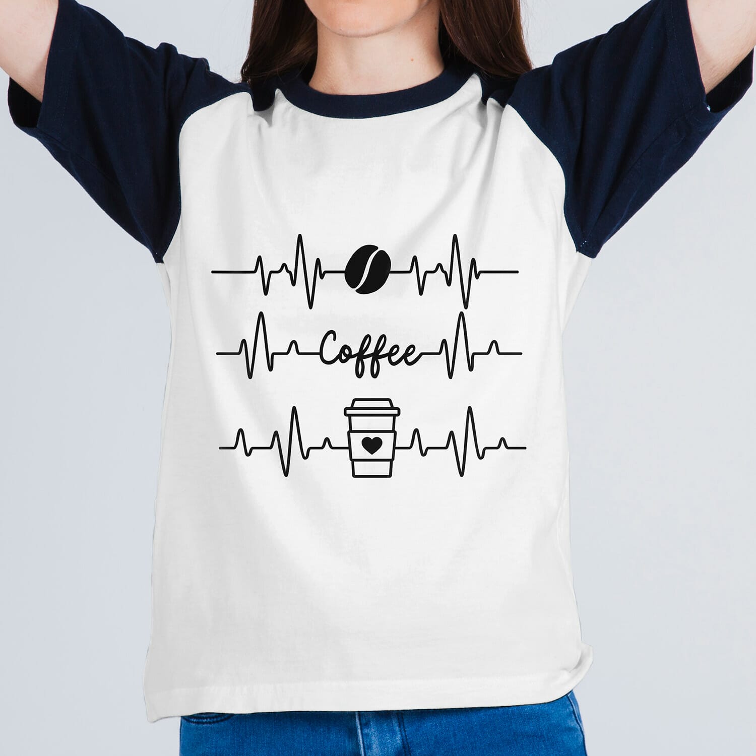 Coffee With Heartbeat T shirt Design