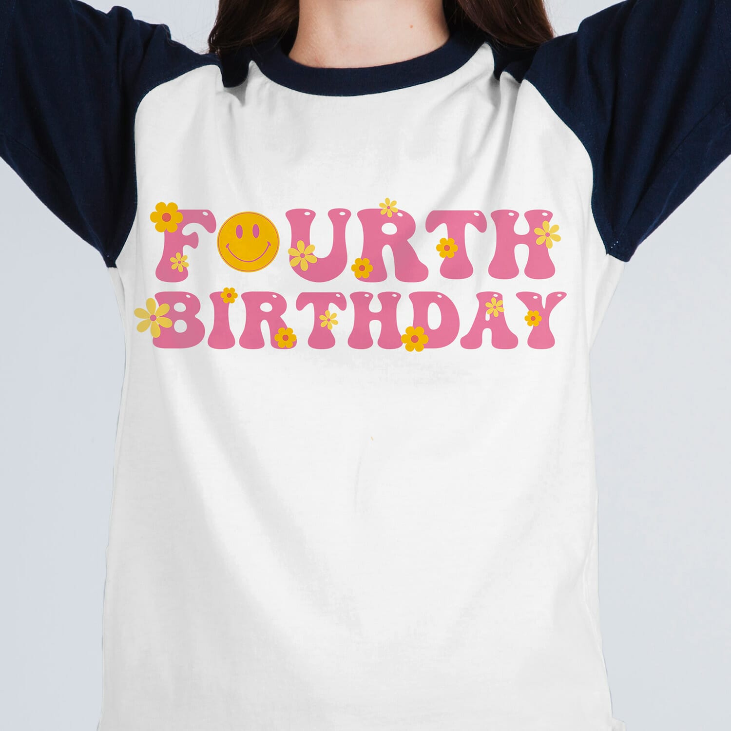 Groovy Style Fourth Birthday Tshirt Design