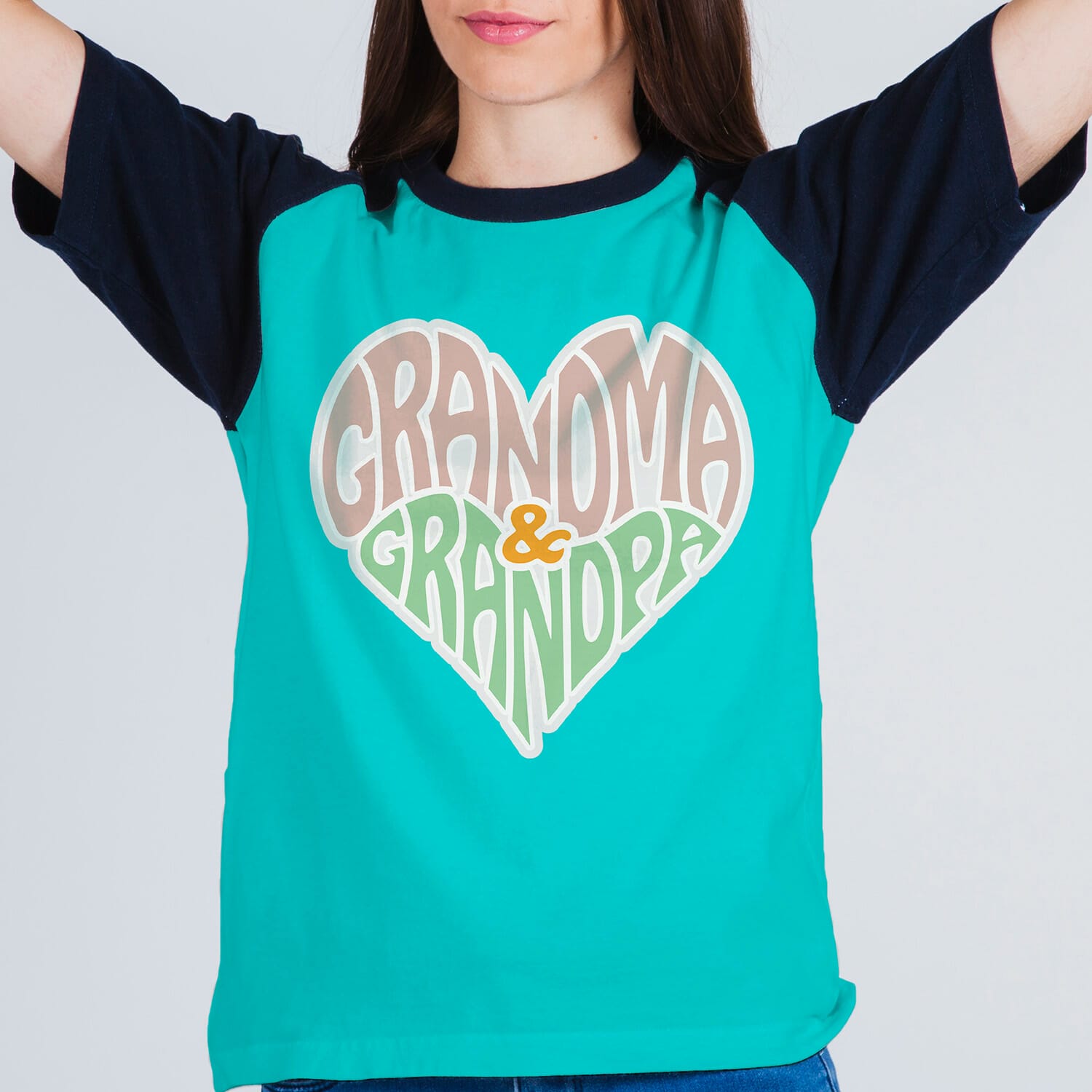 Grandma and grandpa heart word art tshirt design