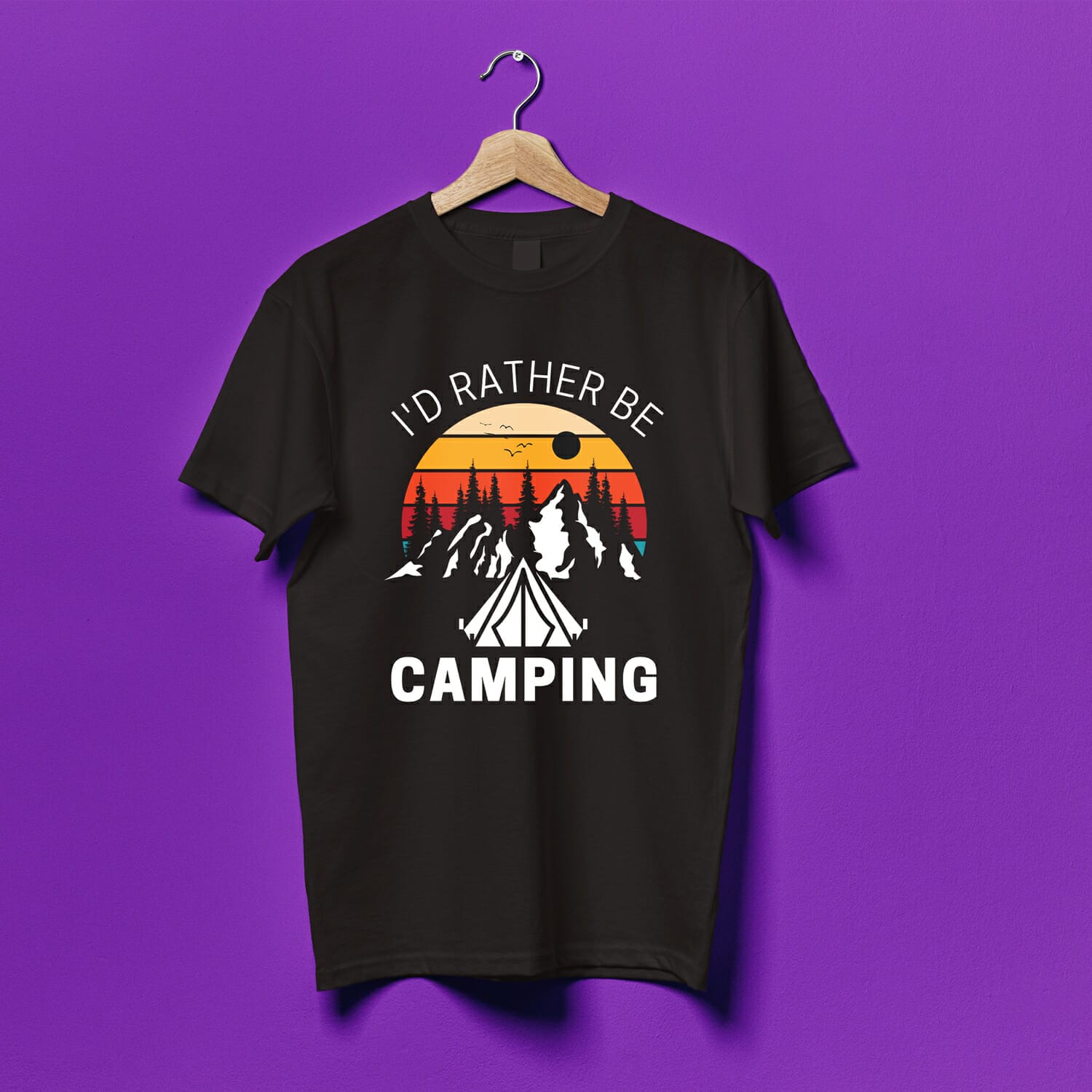 I'd rather be camping T-shirt design