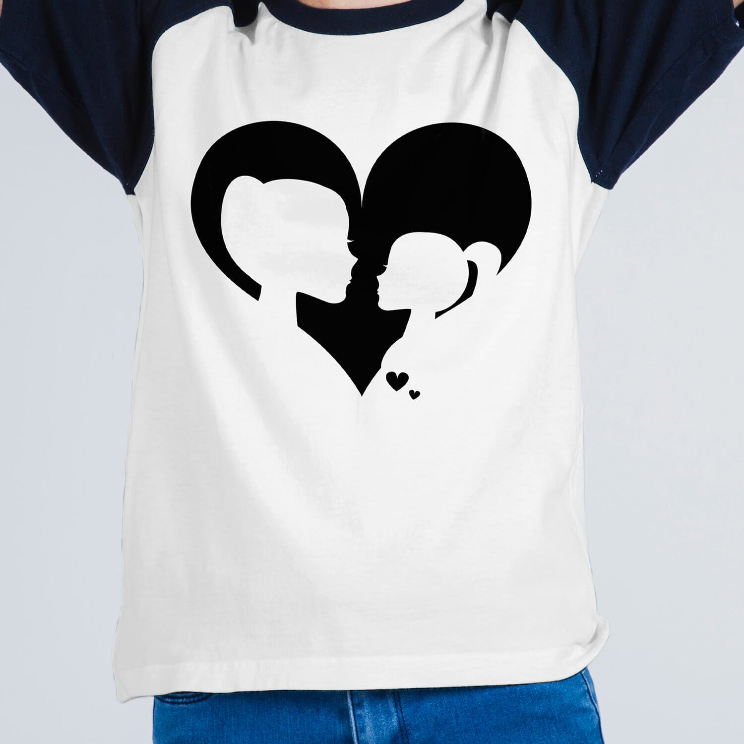 Mom and daughter love tshirt design