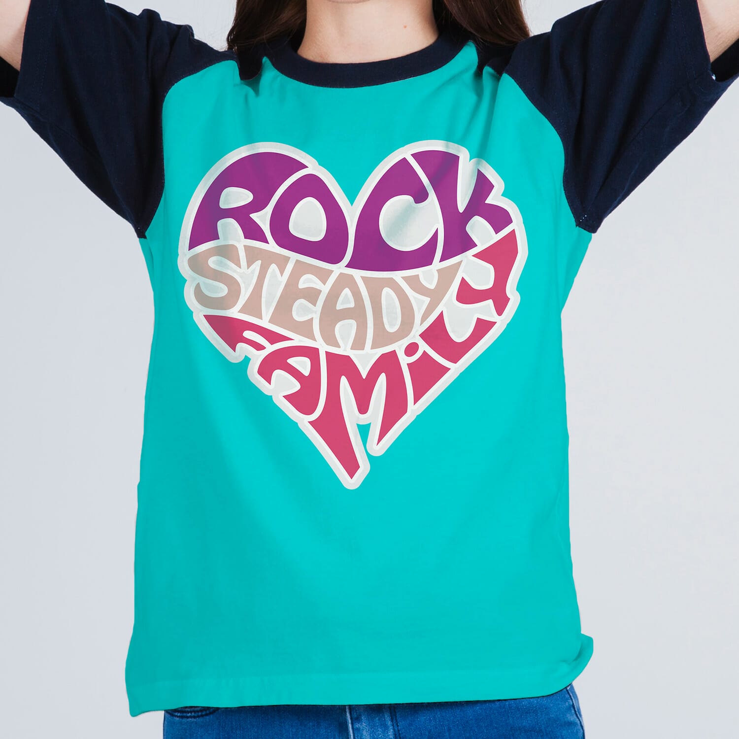 Rock steady family - Heart Shaped tshirt design