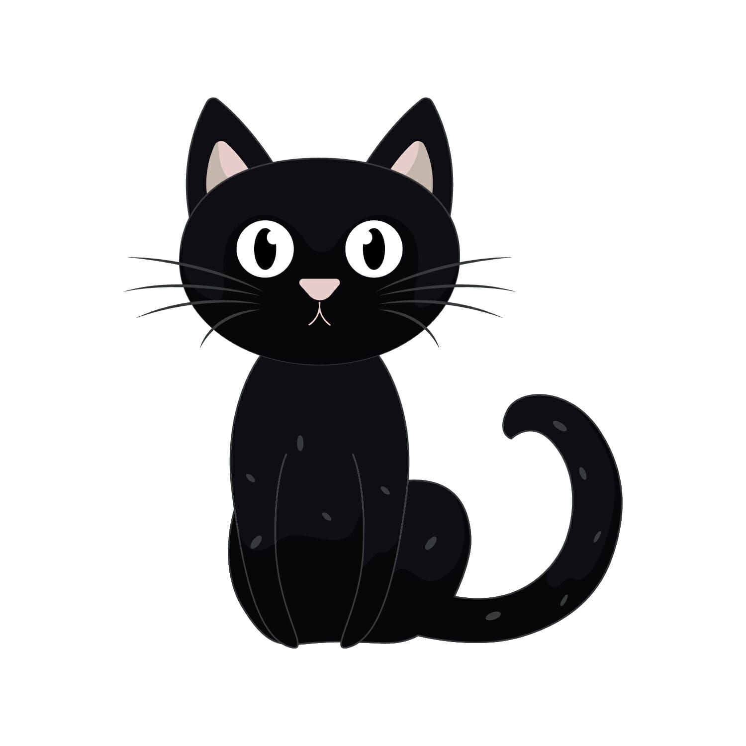 sweet black cat vector cartoon character