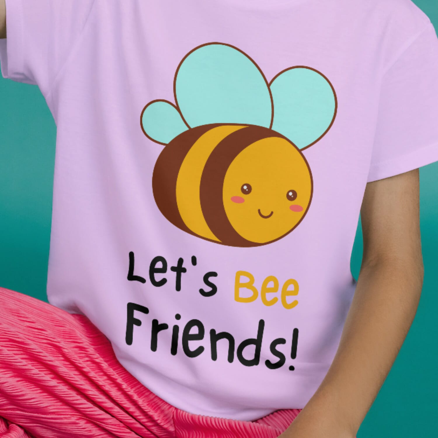 Cute Lets Bee Friends Kids Tshirt Design