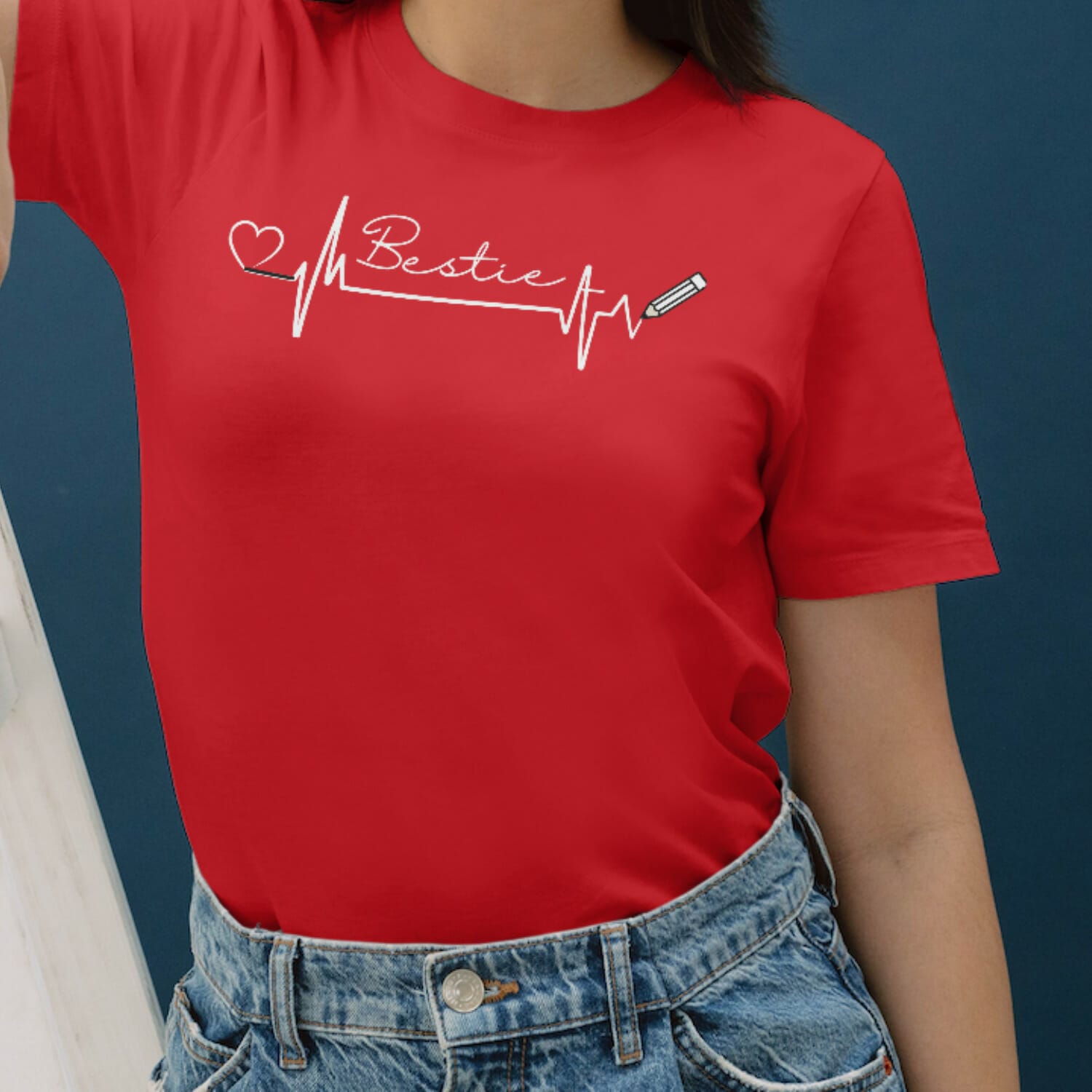 Bestie Heartbeat T-shirt Design