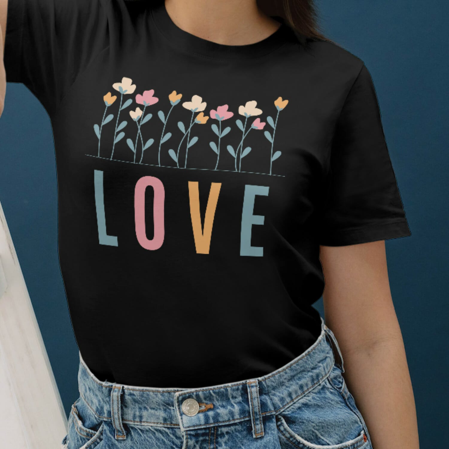 Love Floral T shirt Design | Minimal Design For Girls