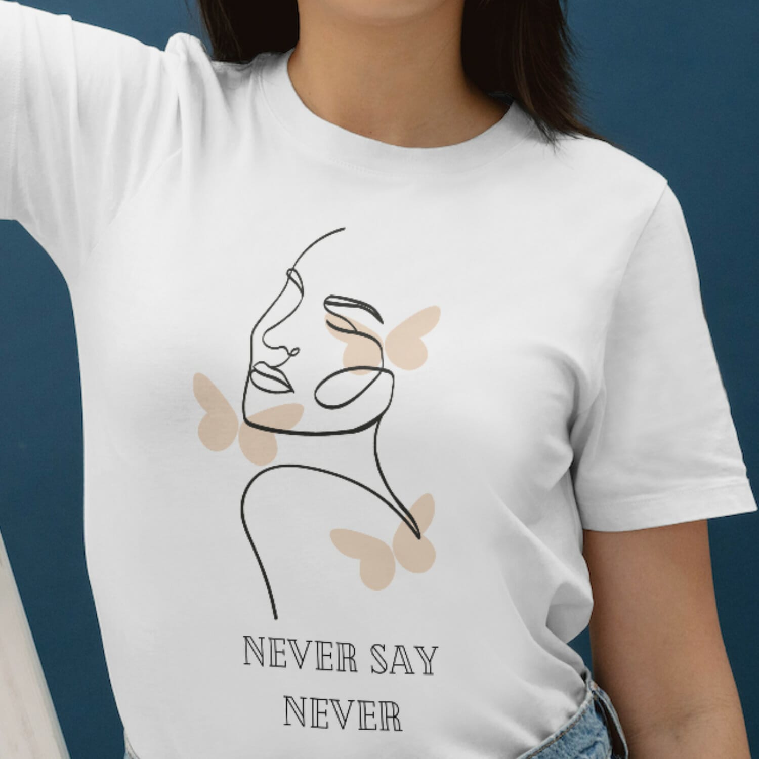 Minimal Style Never Say Never Tshirt Design