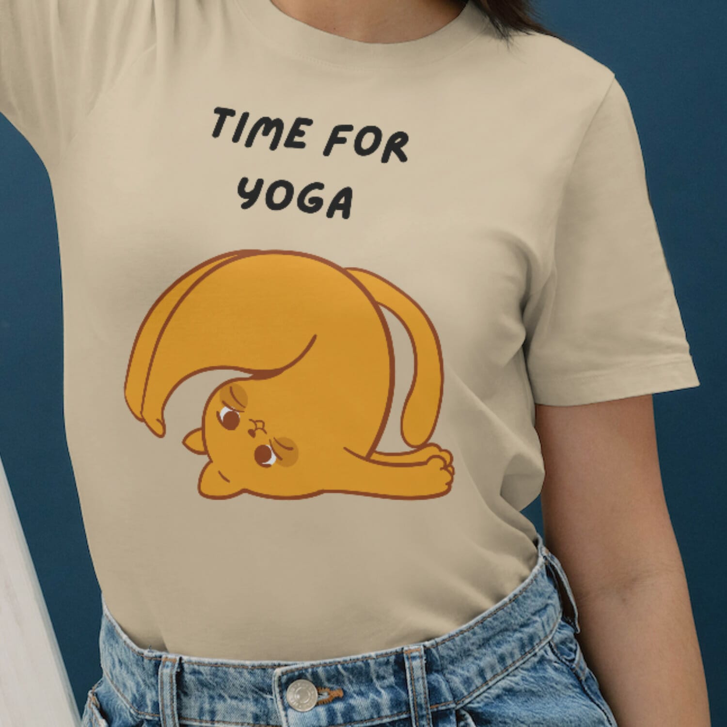 Time for Yoga Funny Cat Tshirt design