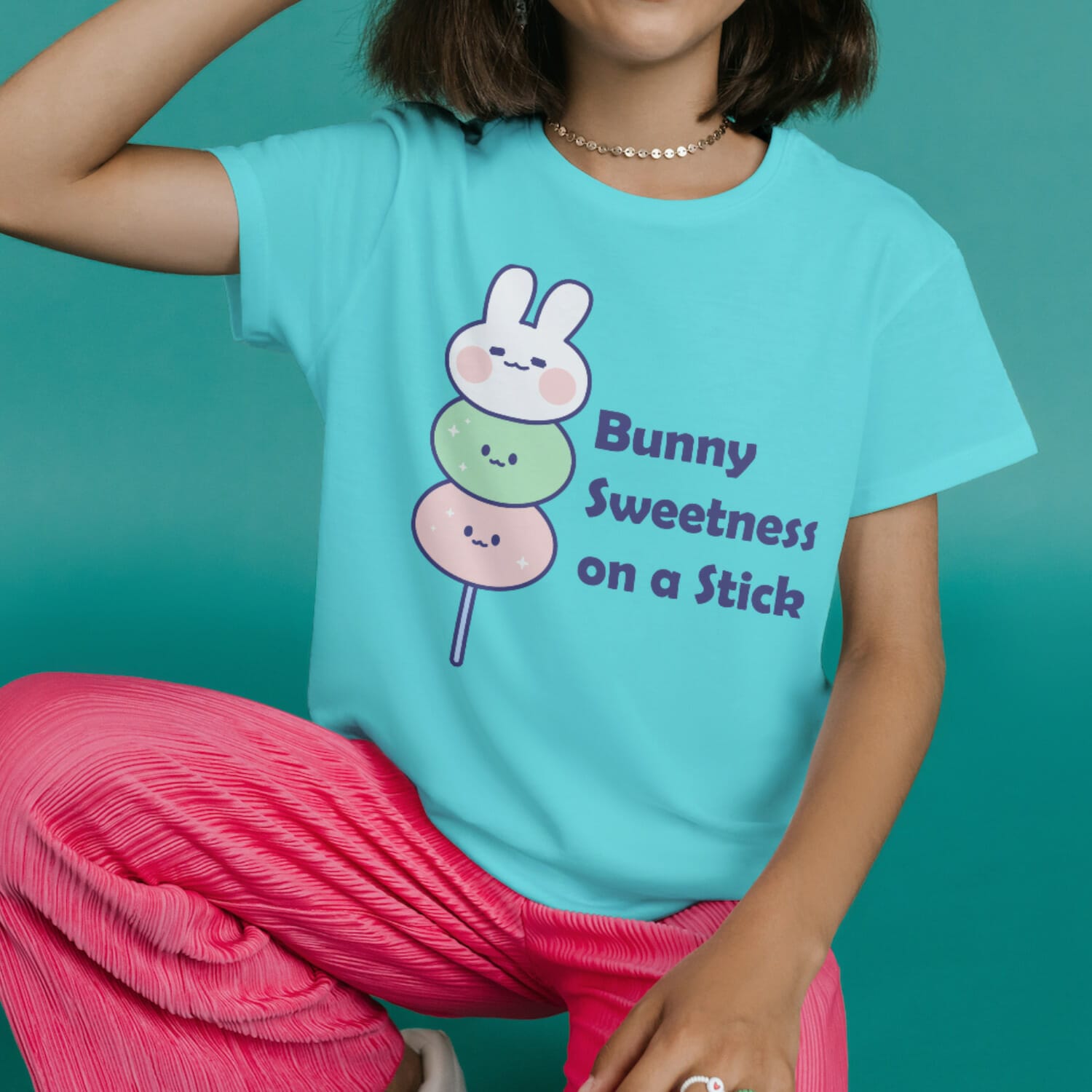 Bunny Sweetness on a Stick Kids Tshirt Design