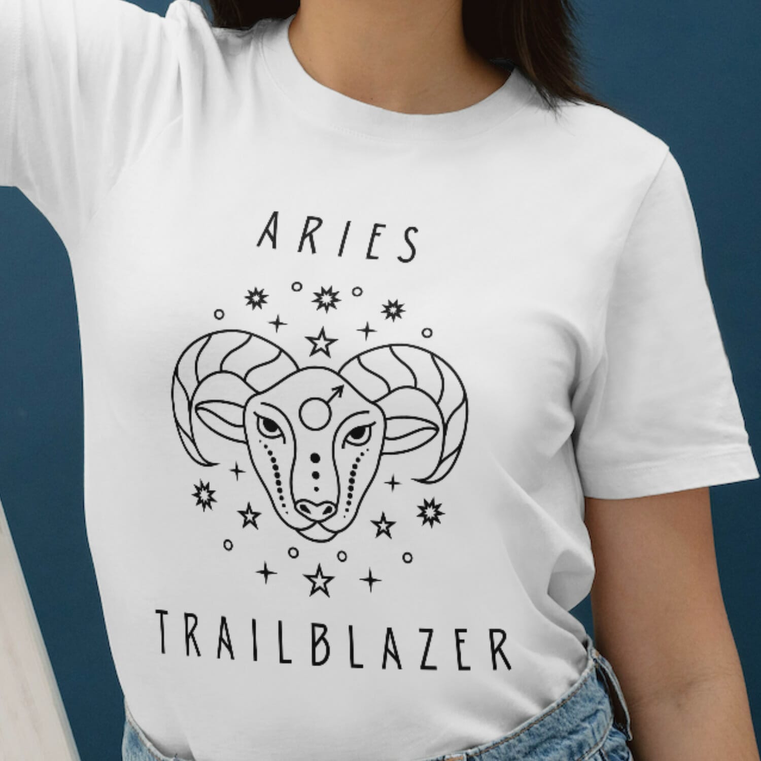 "Embrace your Aries energy with our Boho Style Aries Zodiac T-shirt design. Discover the stars and style, and go get yours now!"