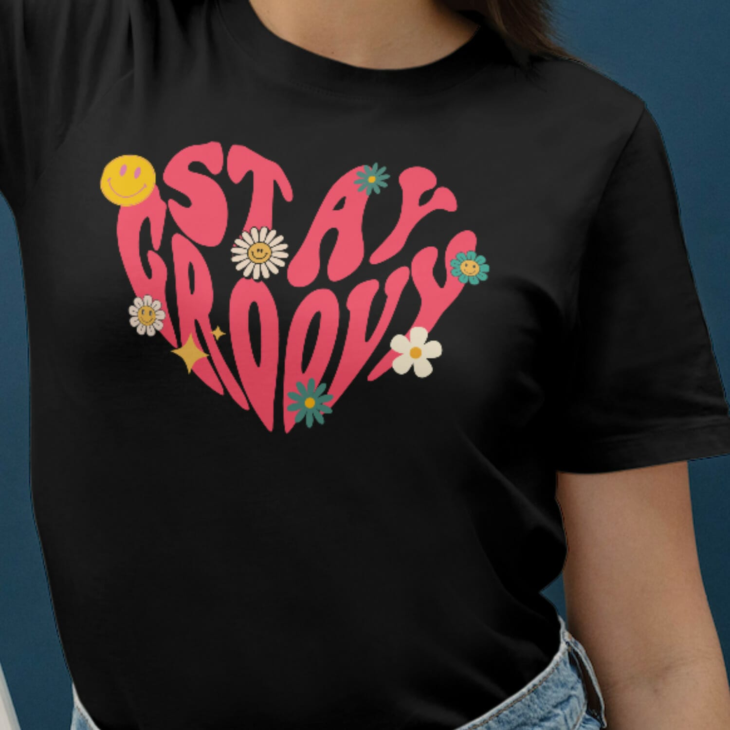 Heart style stay Groovy | Free T-shirt design