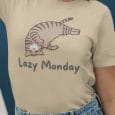 Lazy Monday Funny Cat Tshirt design