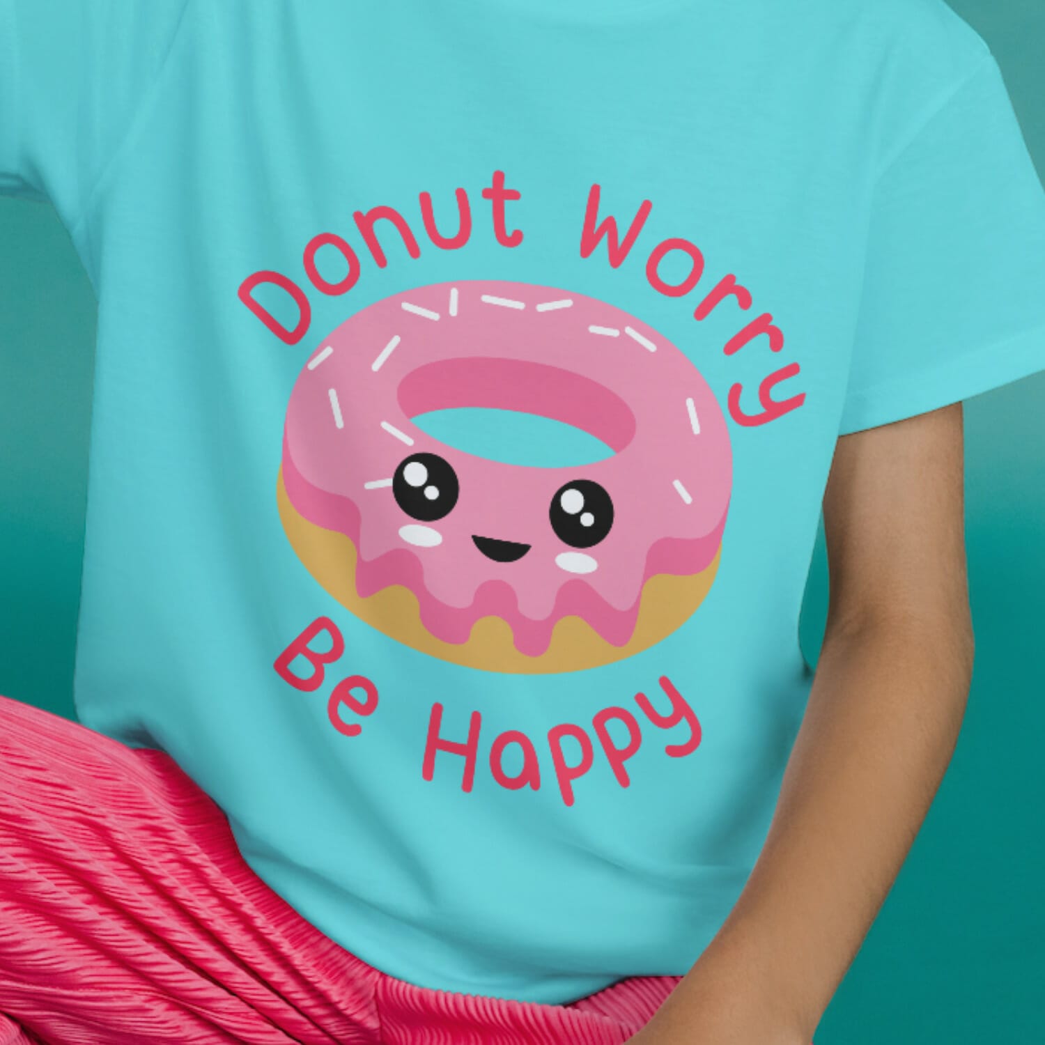 Donut Worry Be Happy Kids Tshirt Design