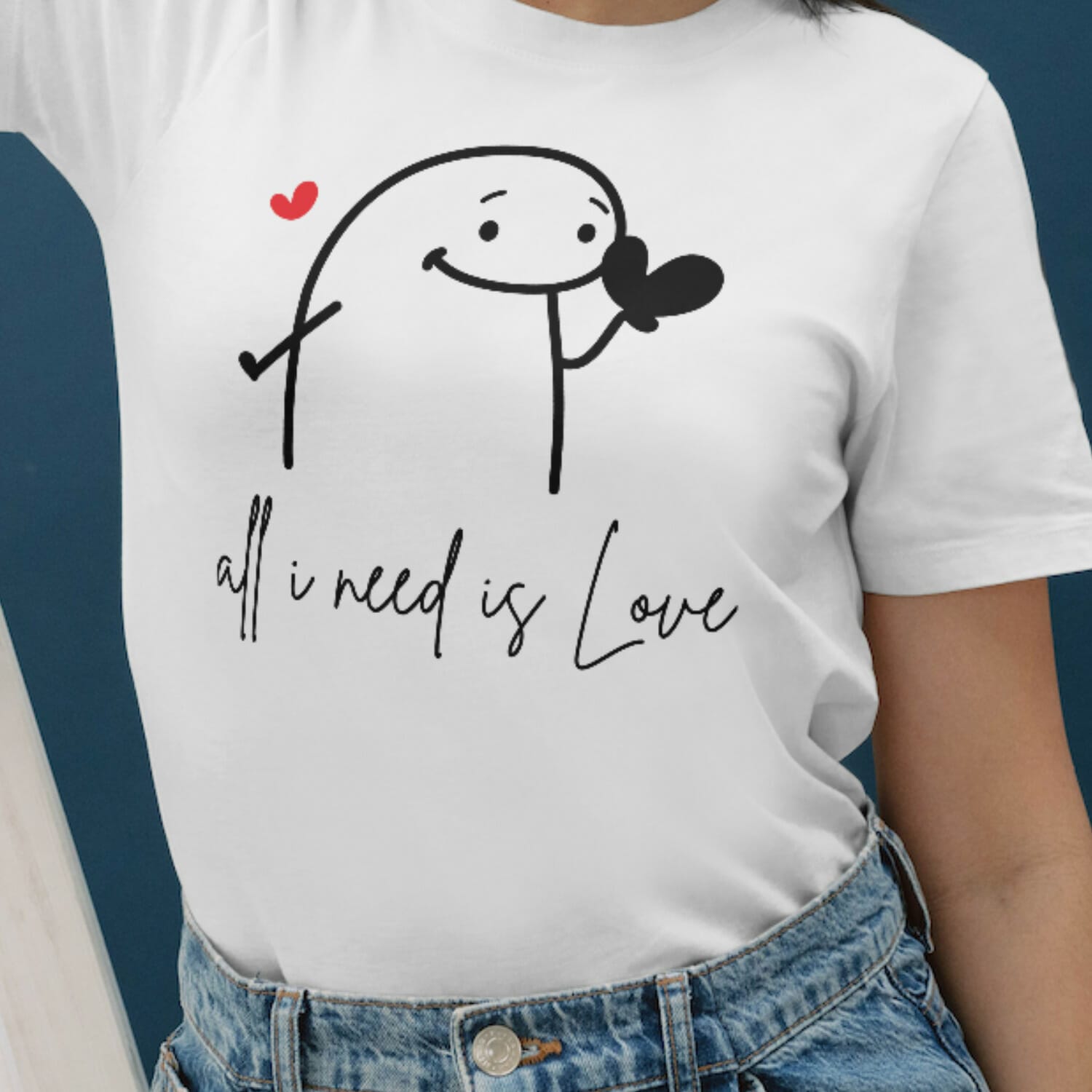 "All you need is love, and our 'All I Need is Love' Valentine's Day T-shirt Design. Download now to wear your heart on your sleeve!"