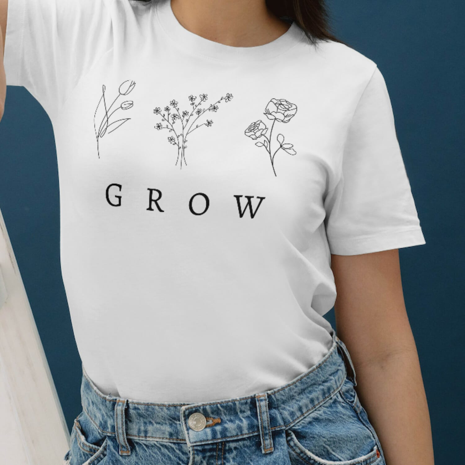 Boho Style Grow Floral T-Shirt Design