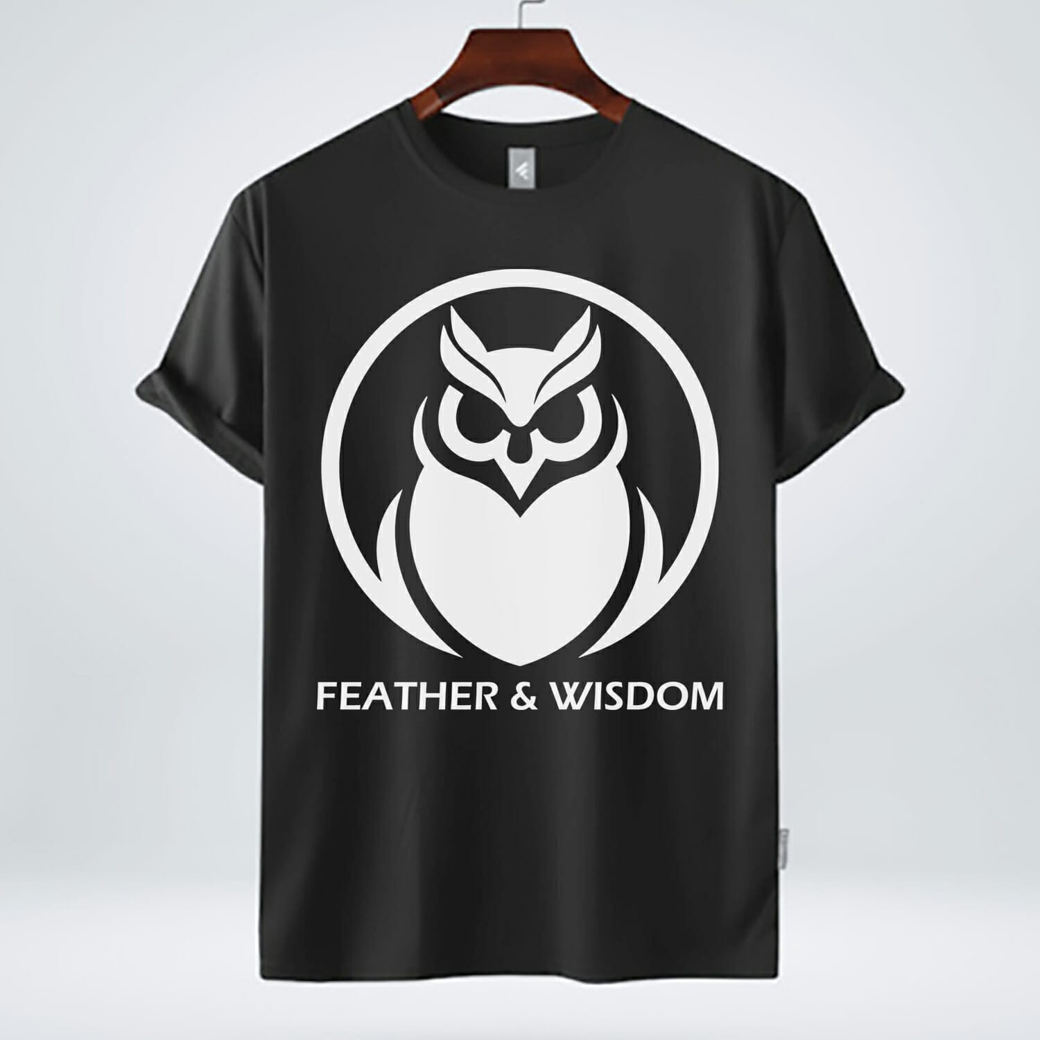 Feather & Wisdom | Free Owl T-Shirt Design