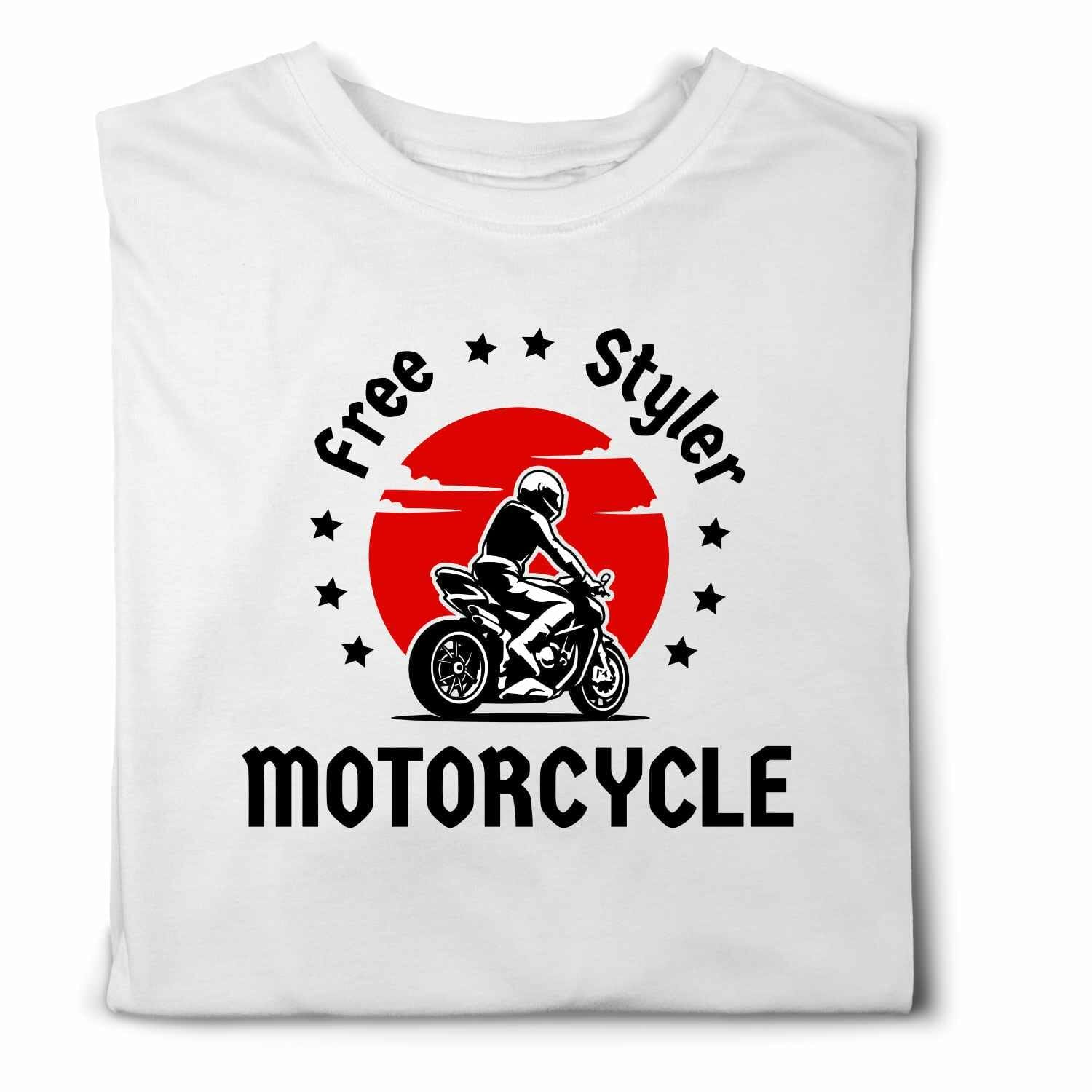 Retro Free Styler MotorCycle T-shirt Design