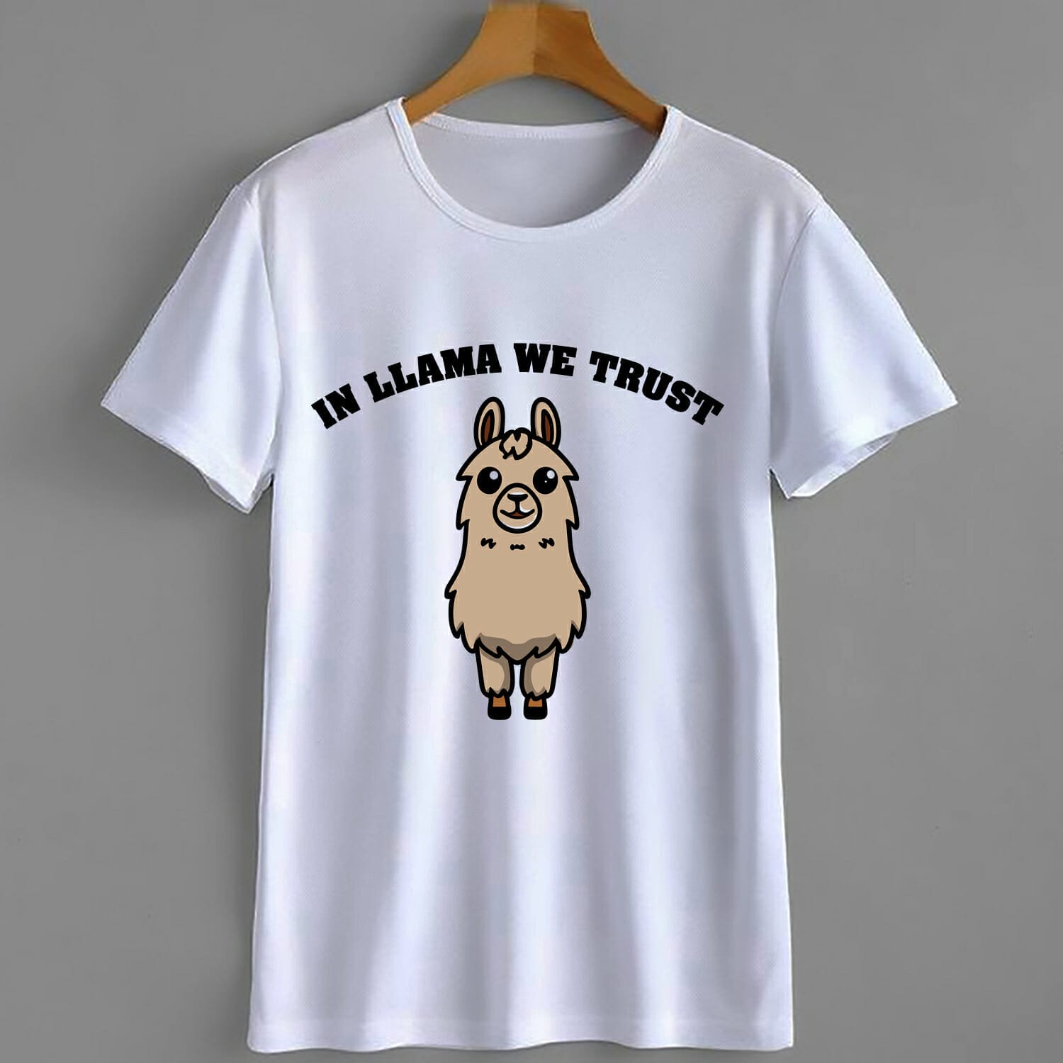 In Llama We Trust - Funny T-Shirt Design