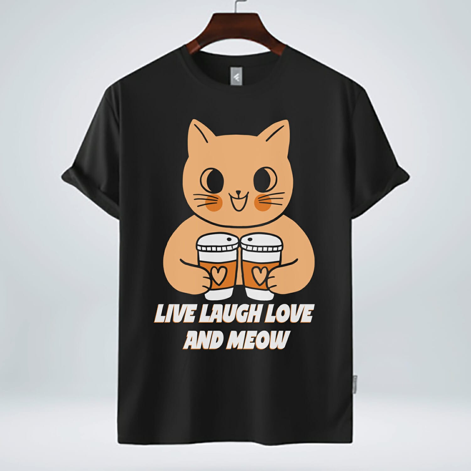 Live Laugh Love And Meow | Free Cat T-Shirt Design